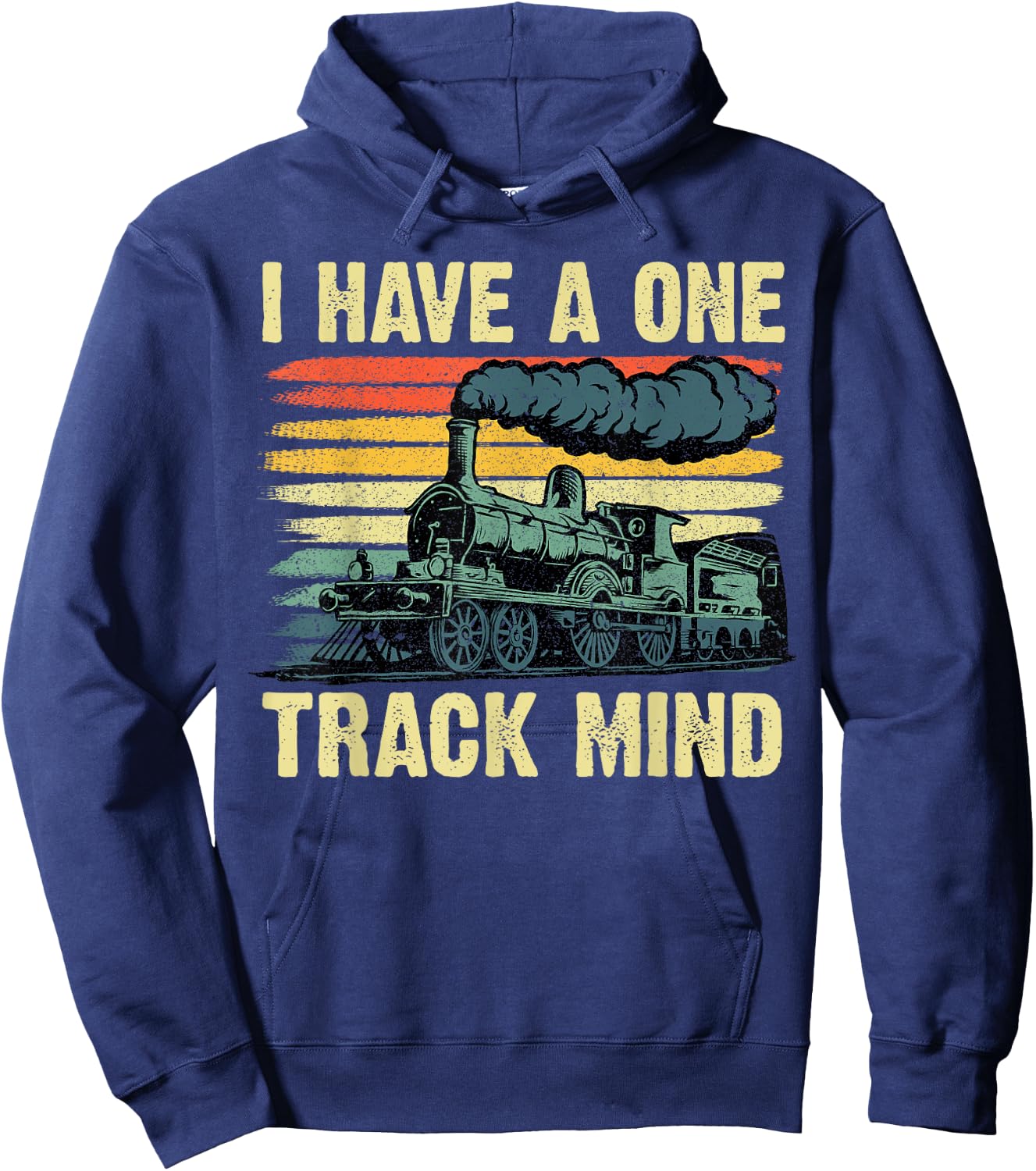 Funny Train Art Women Kids Toddlers Railroad Lovers Hoodie - Hoodie | Navy