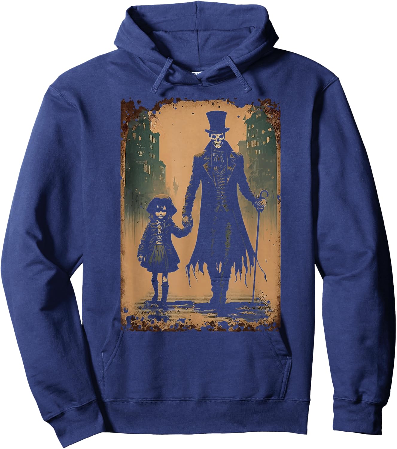 Reaper Of Death Making Friends On A Victorian City Street Hoodie - Hoodie | Navy
