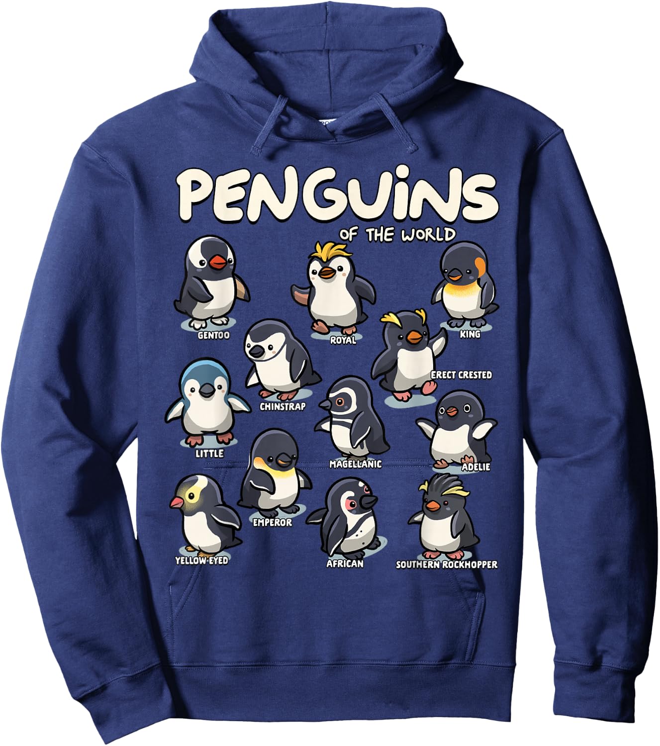 Penguin Penguins Animals of The World Penguin Lovers Hoodie - Hoodie | Navy