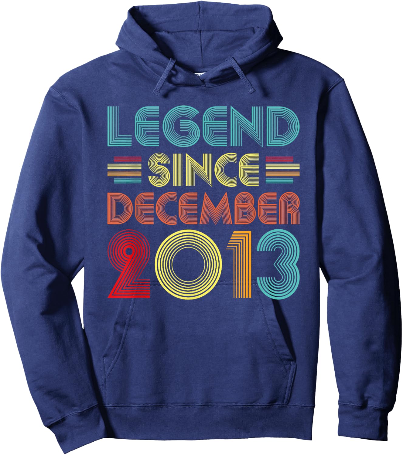 Legend Since December 2013 Vintage December 2013 Birthday Hoodie - Hoodie | Navy