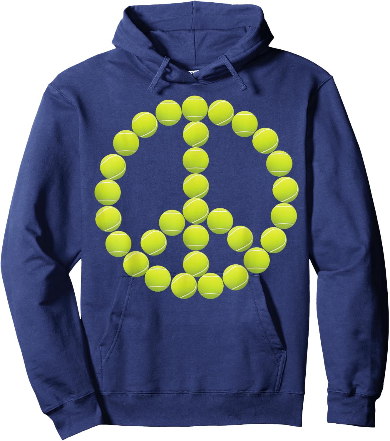Peace Sign Tennis Ball Retro 70s 80s Costume Hippie Gift Hoodie - Hoodie | Navy