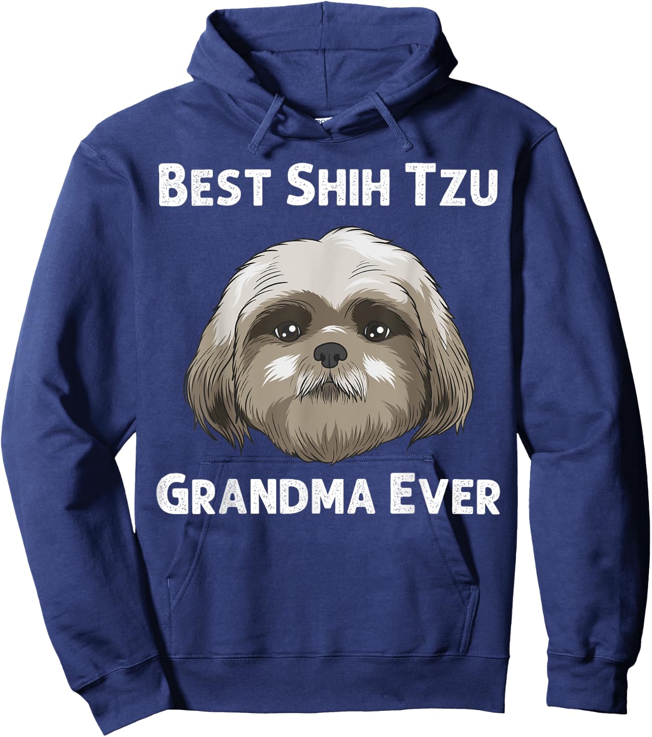 Funny Shih Tzu Gift Grandma Mama Dog Puppy Owner Animal Hoodie - Hoodie | Navy