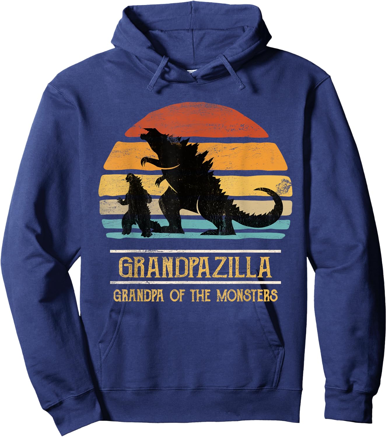 Grandpa Of Monsters Matching Family Birthday Halloween Hoodie - Hoodie | Navy