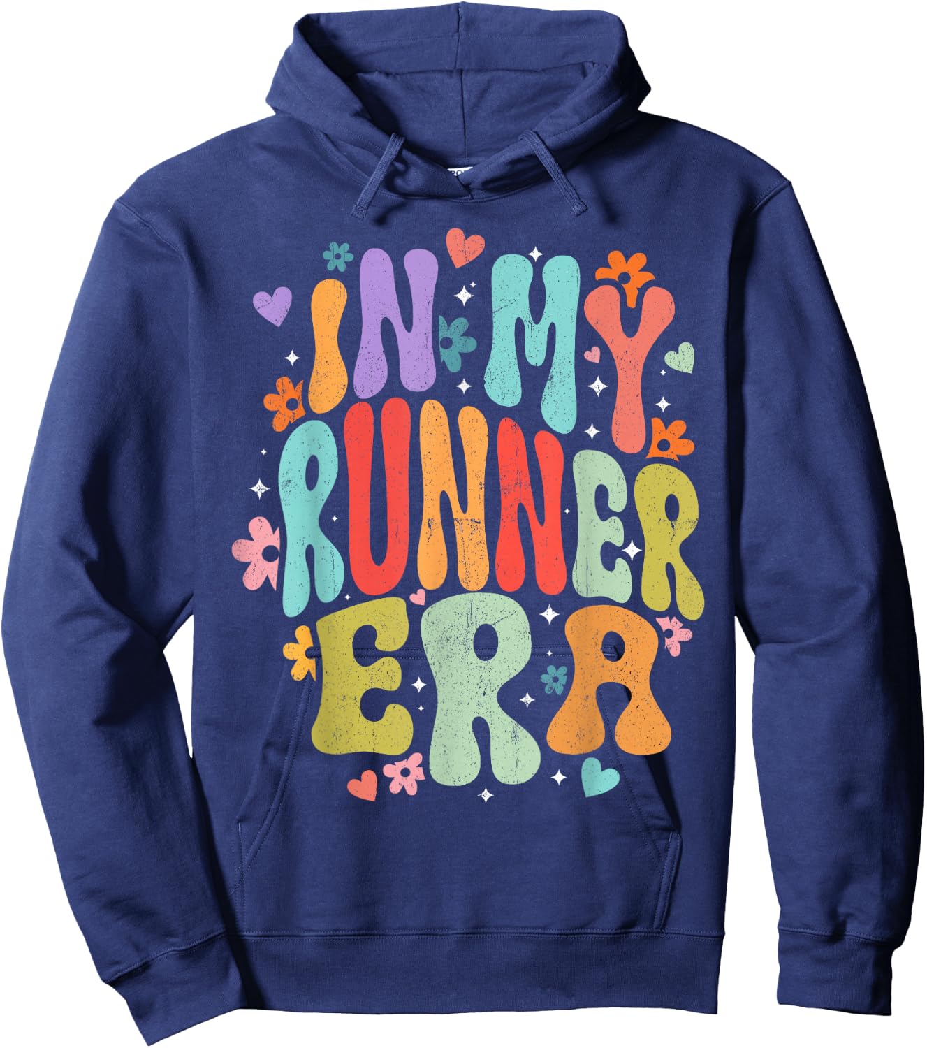 In My Runner Era Funny Marathon Running Lover Groovy Hoodie - Hoodie | Navy