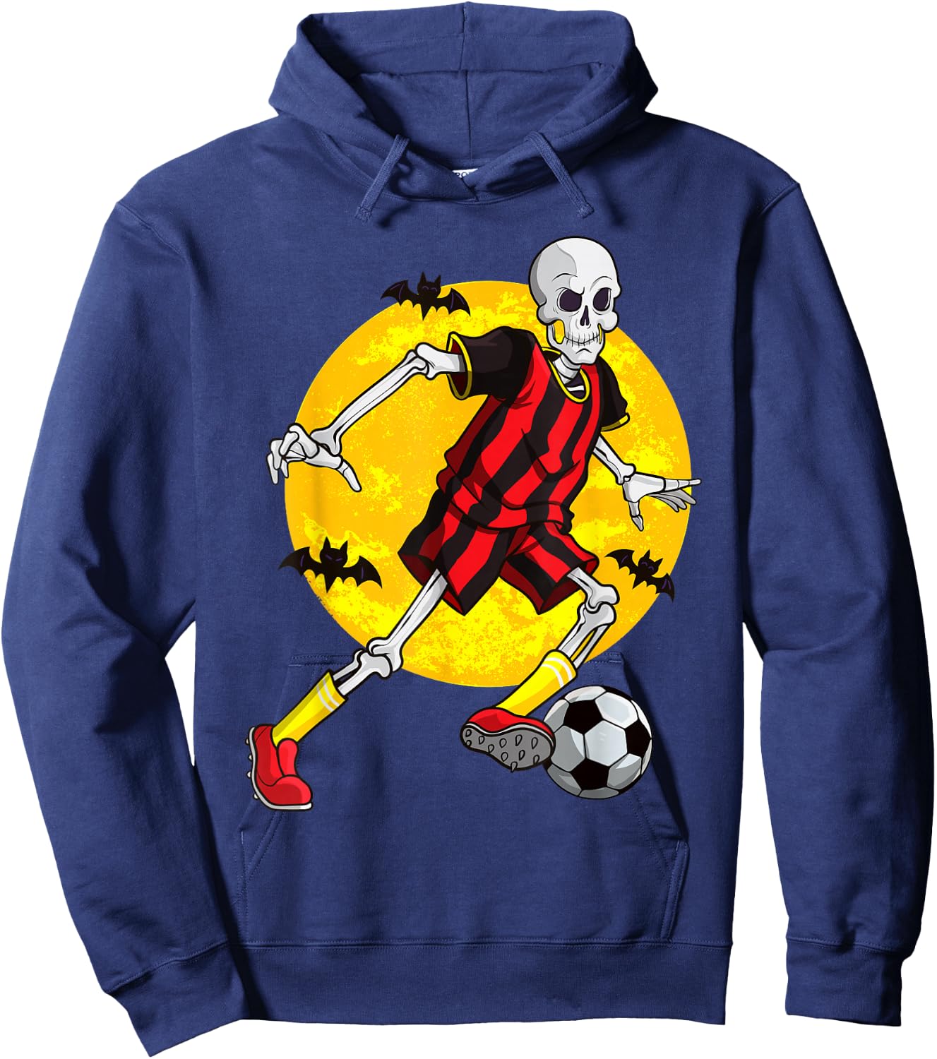 Soccer Skeleton Funny Halloween Costume Sports Player Fan Hoodie - Hoodie | Navy