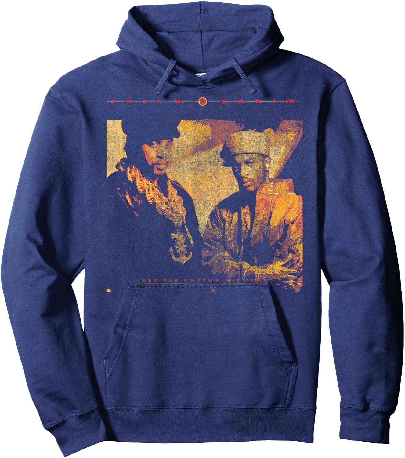 Eric B & Rakim – Let The Rhythm Portrait On Navy Hoodie - Hoodie | Navy