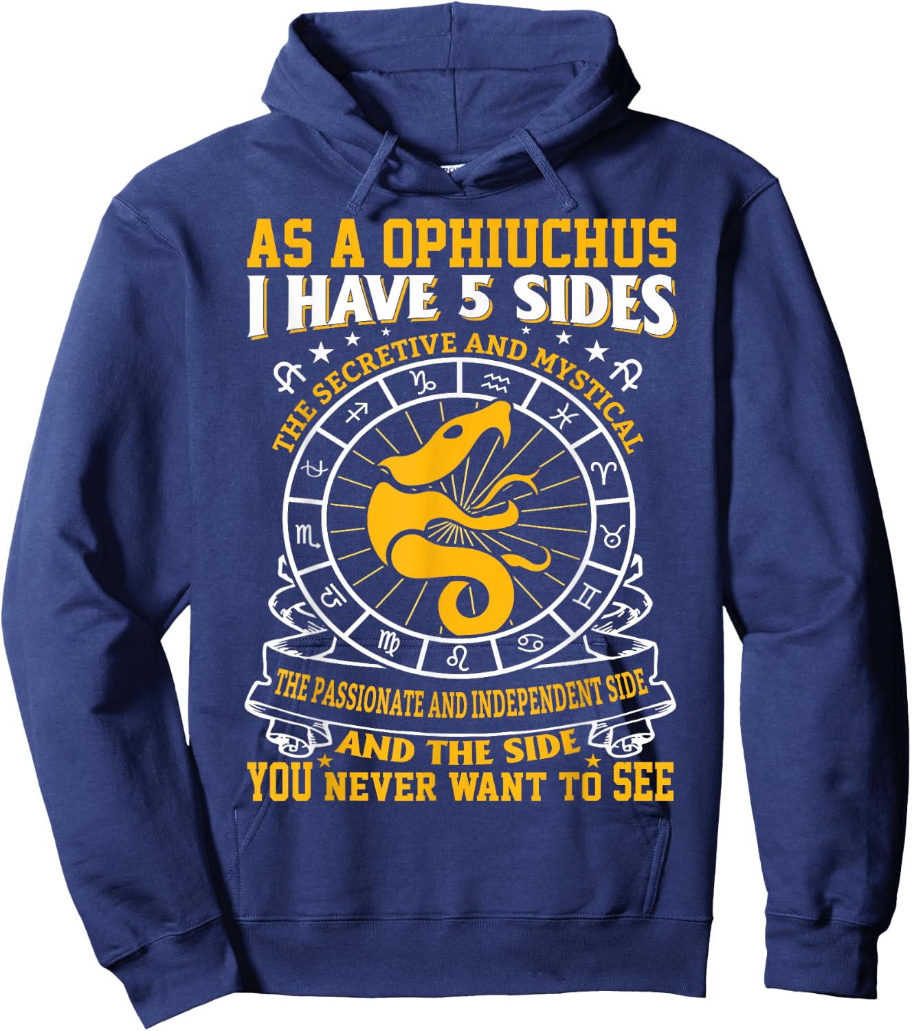 Fancy Ophiuchus November December Zodiac Design Hoodie - Hoodie | Navy