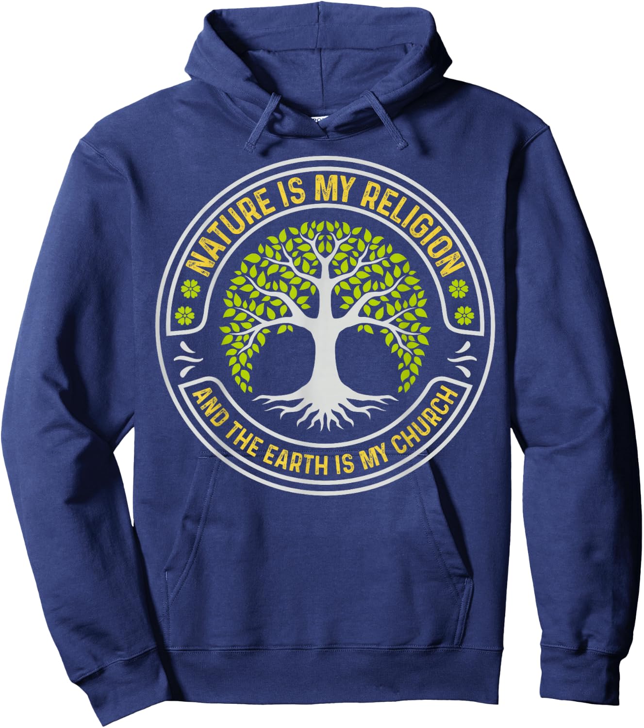 Nature Is My Religion Native Saying Indian Pride Indigenous Hoodie - Hoodie | Navy