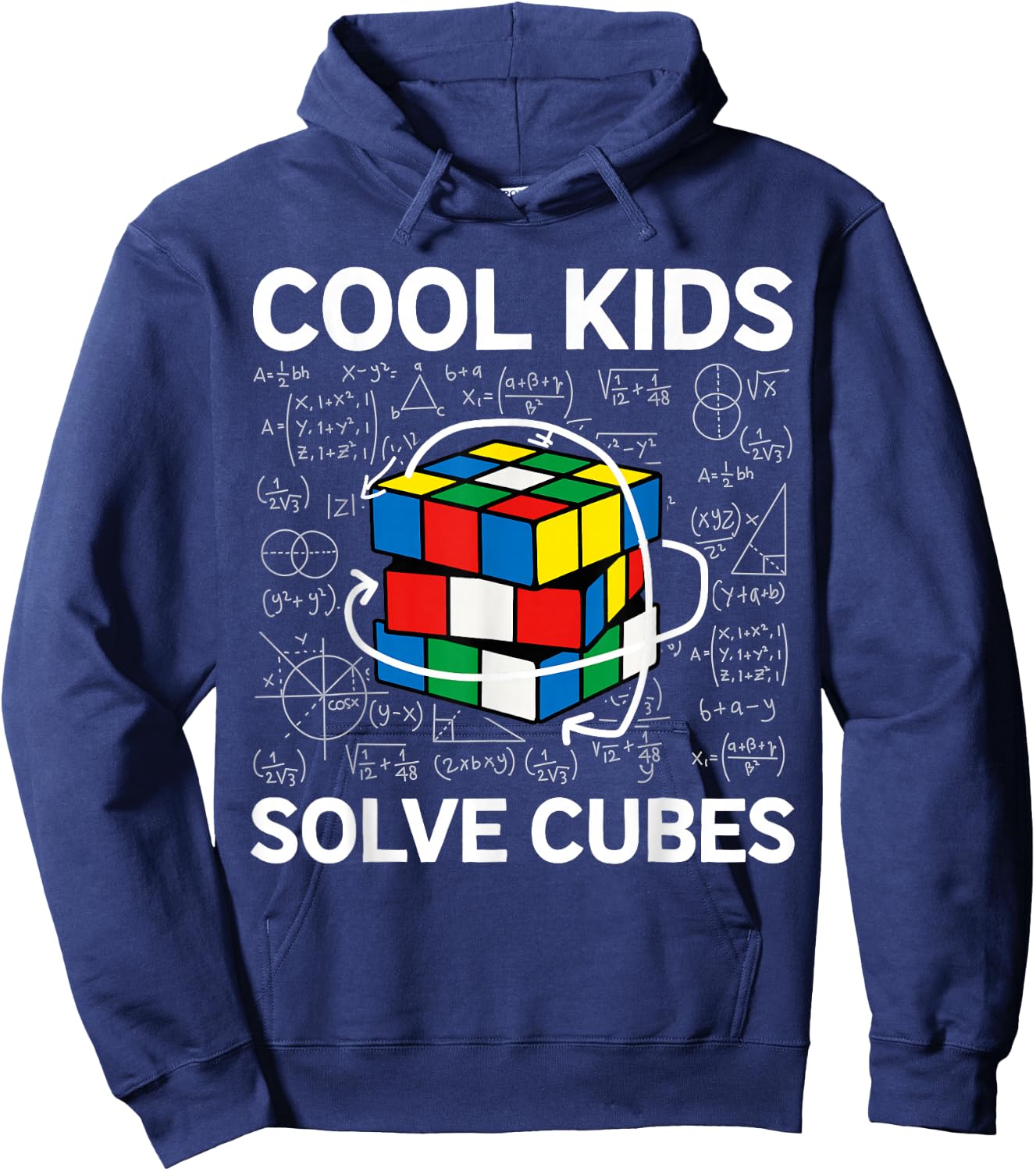 Competitive Puzzle Cube Cool Kids Solve Cubes Speed Cubing Hoodie - Hoodie | Navy