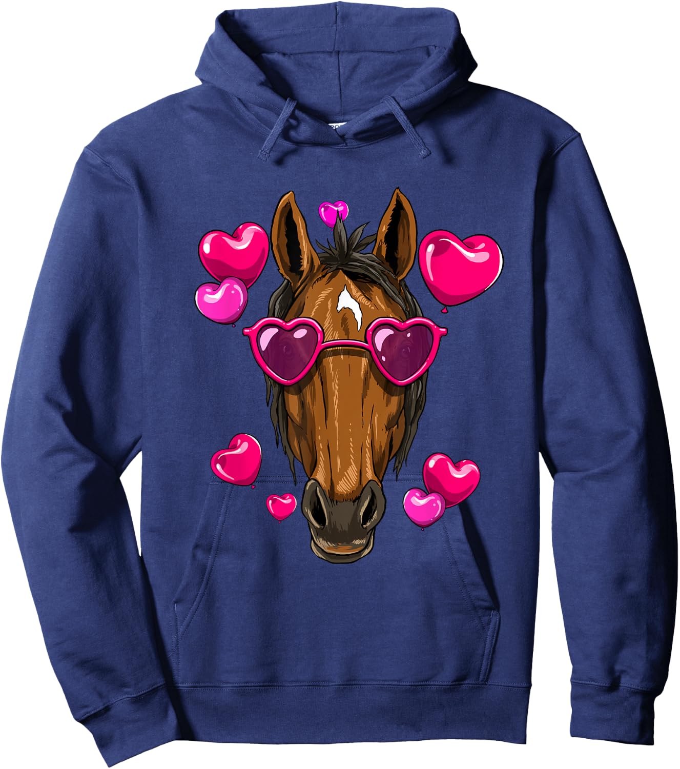 Horse Valentines Day Heart Love Couples Horse Lover Cowboy Hoodie - Hoodie | Navy
