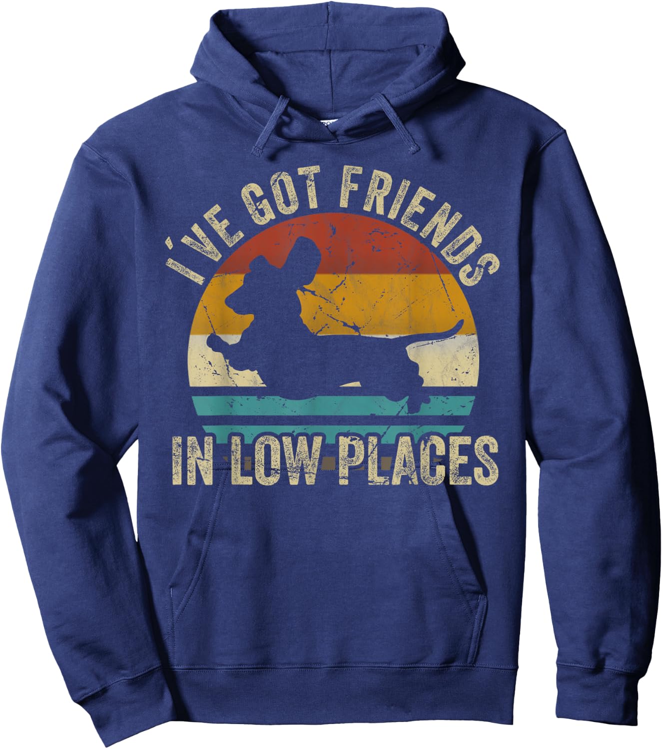 I've Got Friends In Low Places funny Dachshund Wiener Dog Women Hoodie - Hoodie | Navy