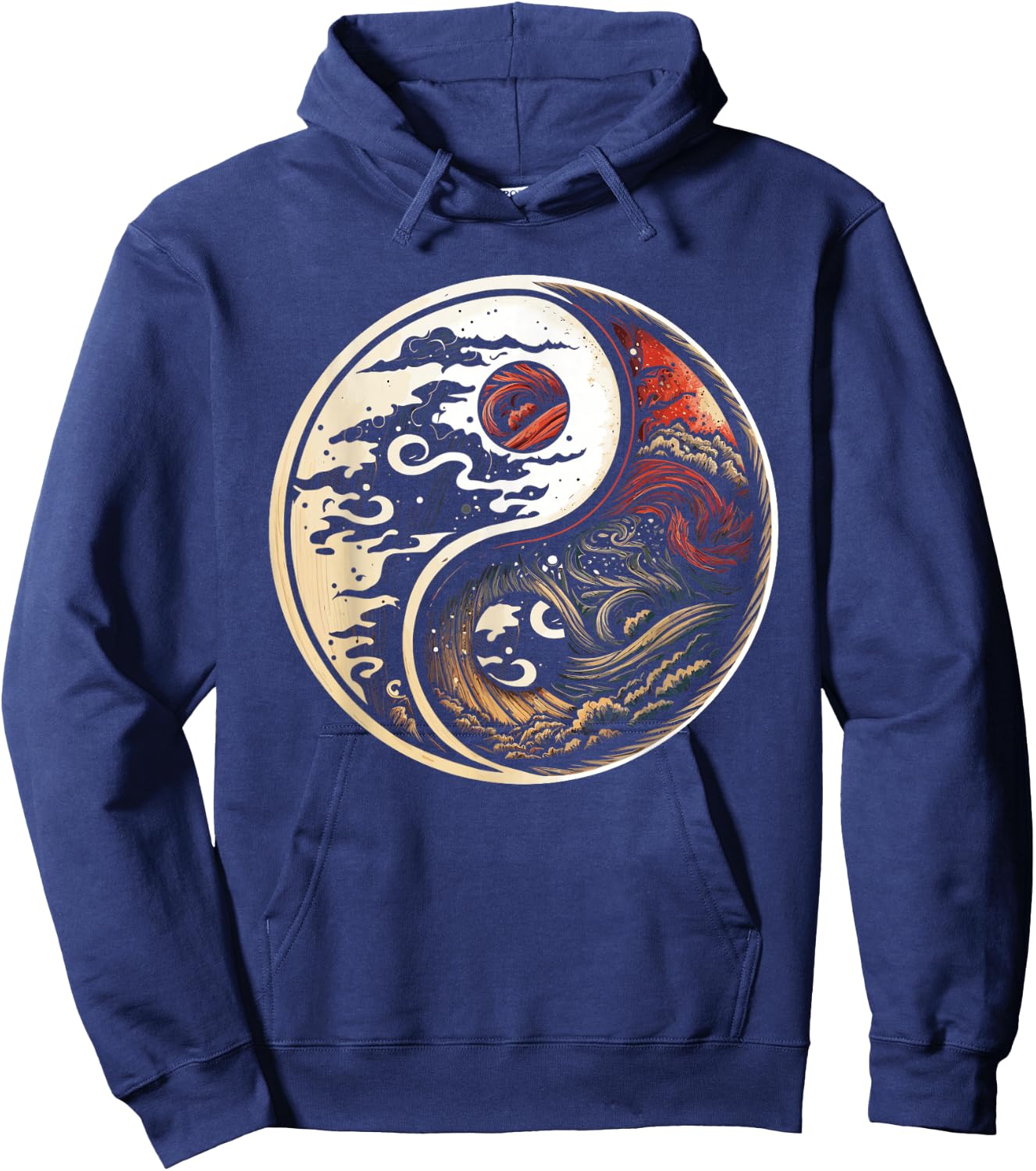 Balance and Harmony: Yin Yang Symbol, Nature Lover Hoodie - Hoodie | Navy