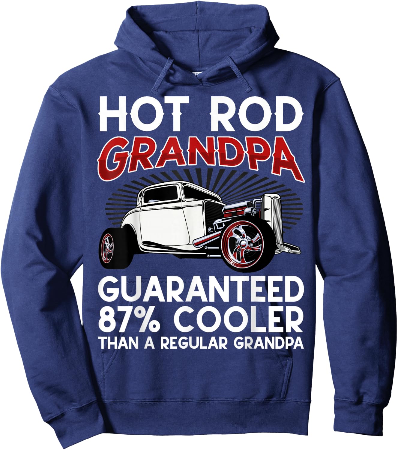 Vintage Hot Rod Grandpa Modified Car Garage Mechanic Hotrod Hoodie - Hoodie | Navy