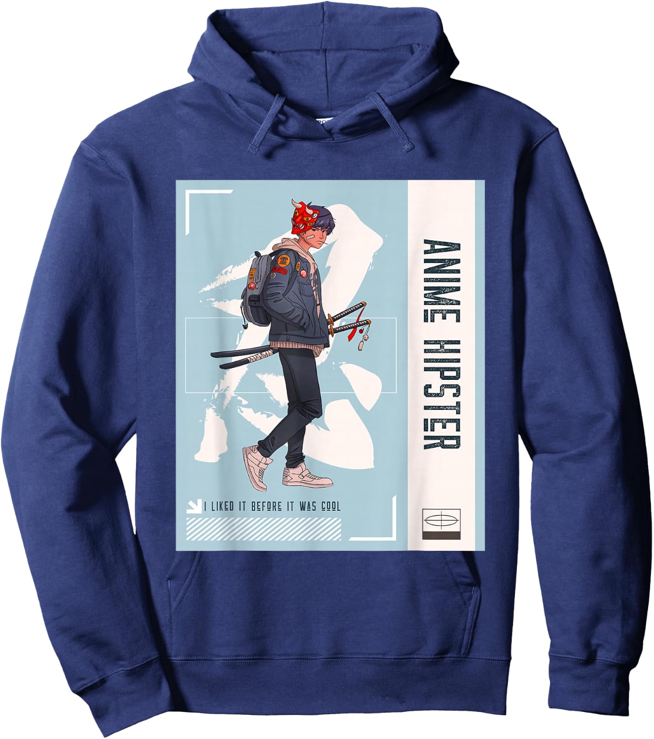 Anime Hipster Hoodie - Hoodie | Navy