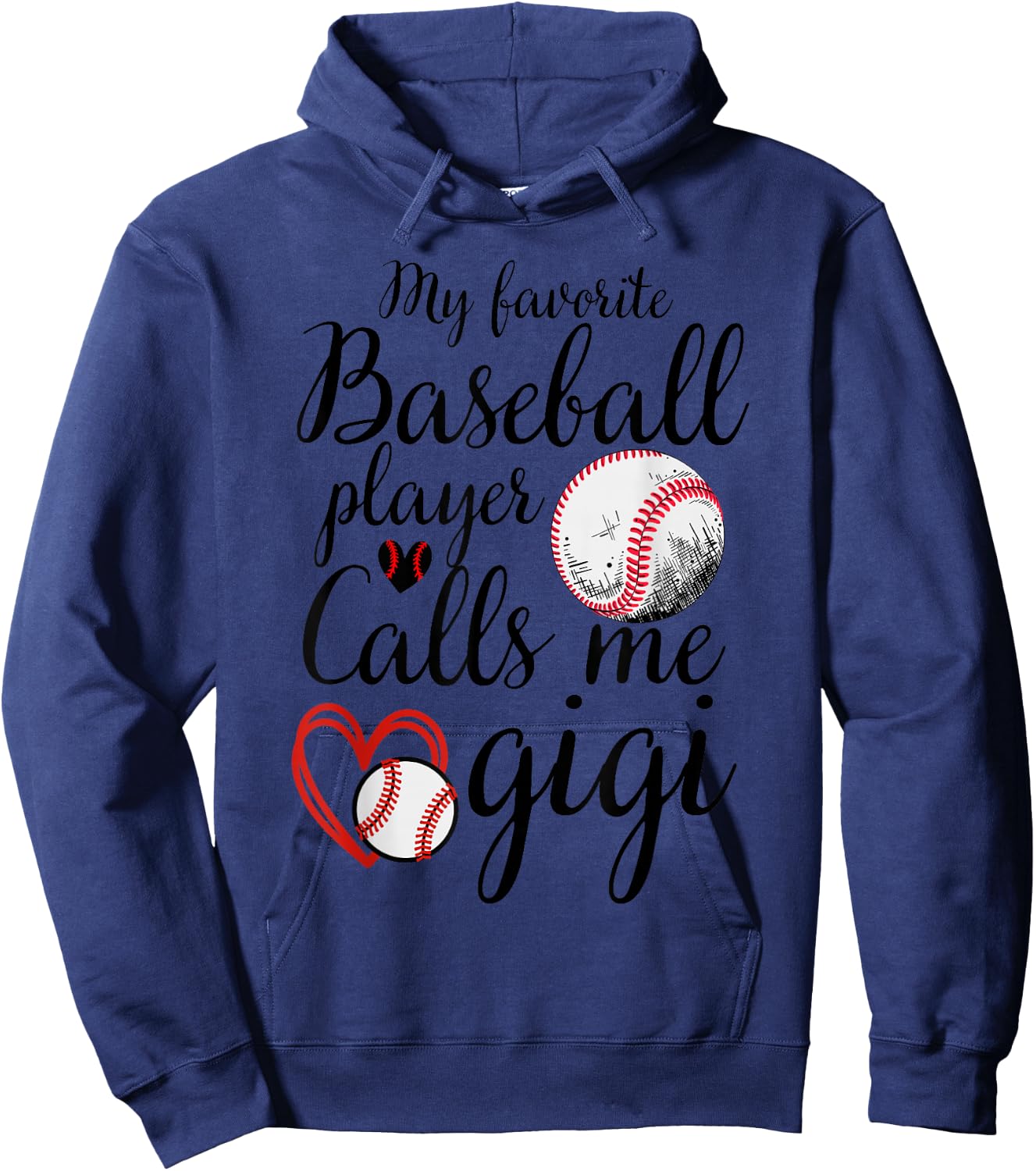 My Favorite Baseball Player Calls Me Gigi Cute Gigi Baseball Hoodie - Hoodie | Navy