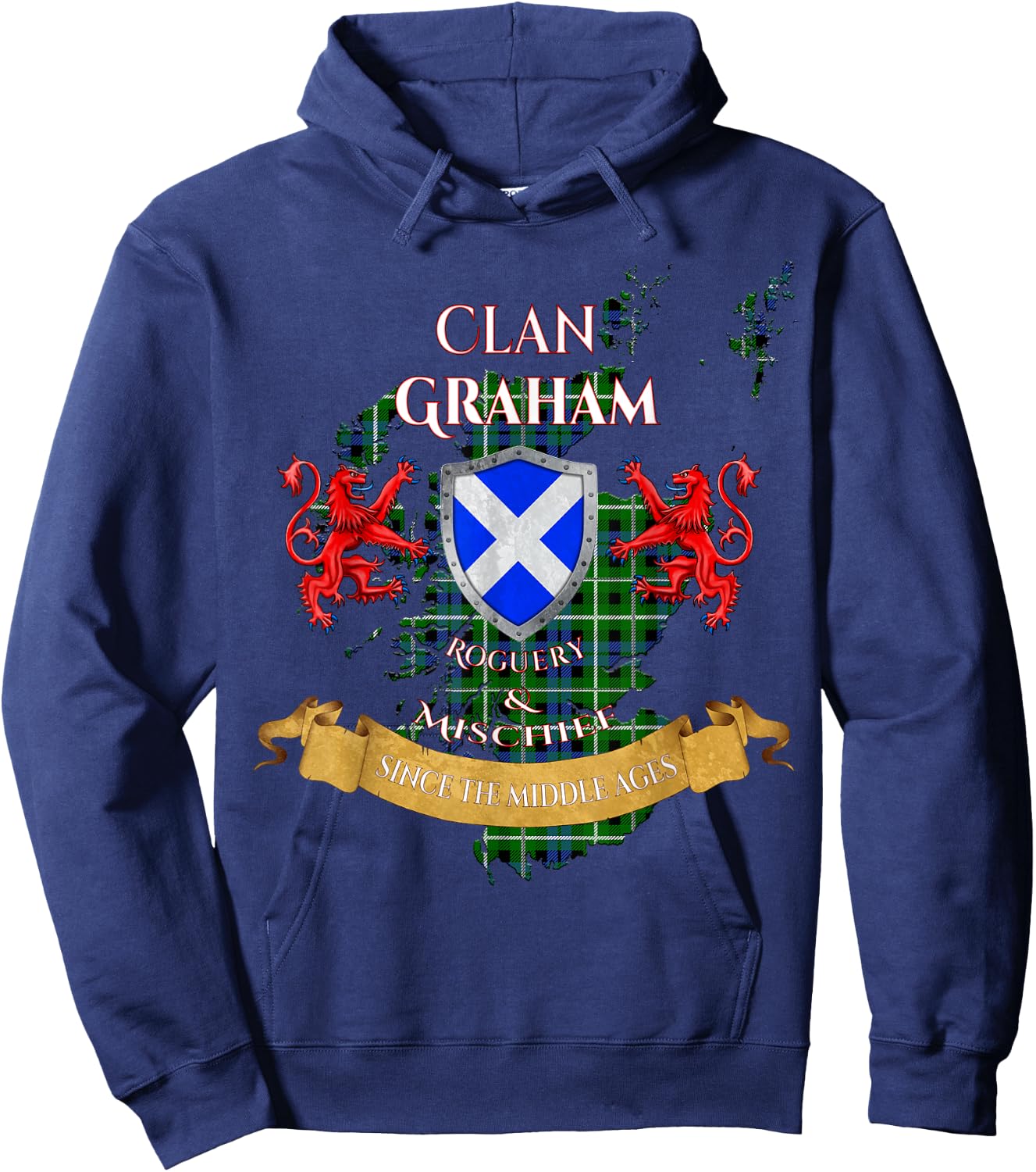 Graham Scottish Family Clan Middle Ages Mischief Hoodie - Hoodie | Navy
