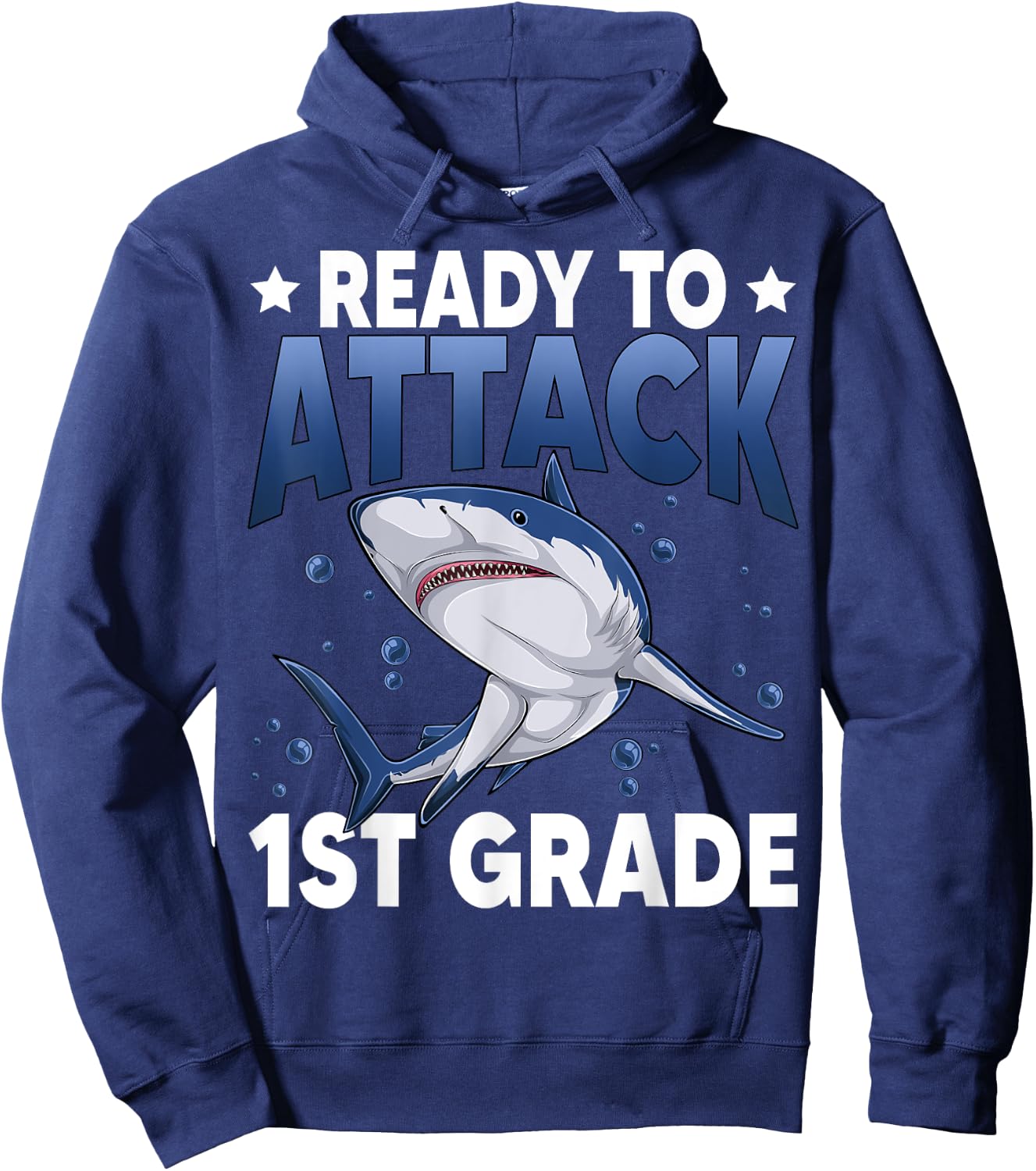 Ready To Attack 1st Grade Shark First Grade Teacher Student Hoodie - Hoodie | Navy