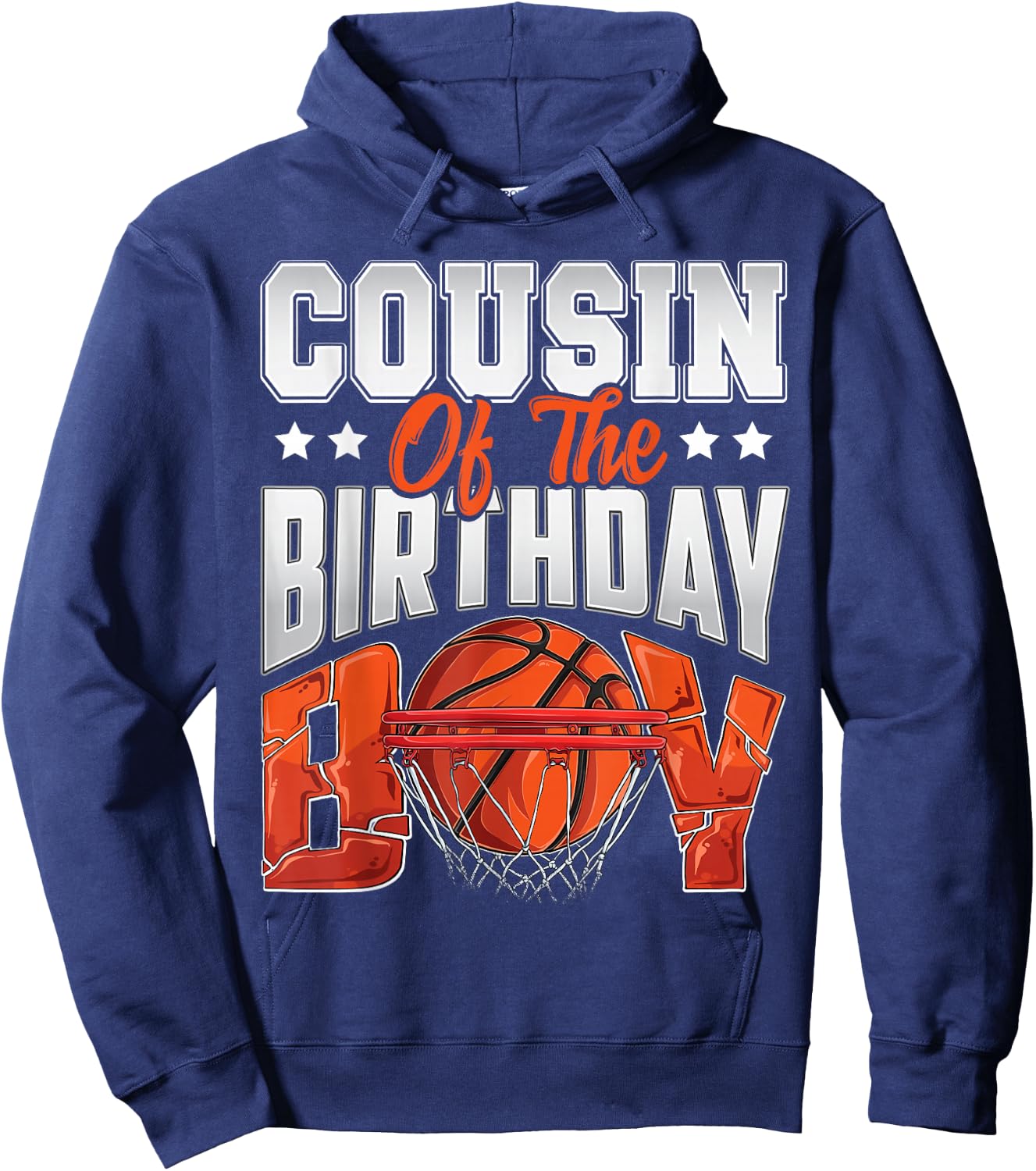 Cousin basketball birthday Boy Family Baller b-day Party Hoodie - Hoodie | Navy