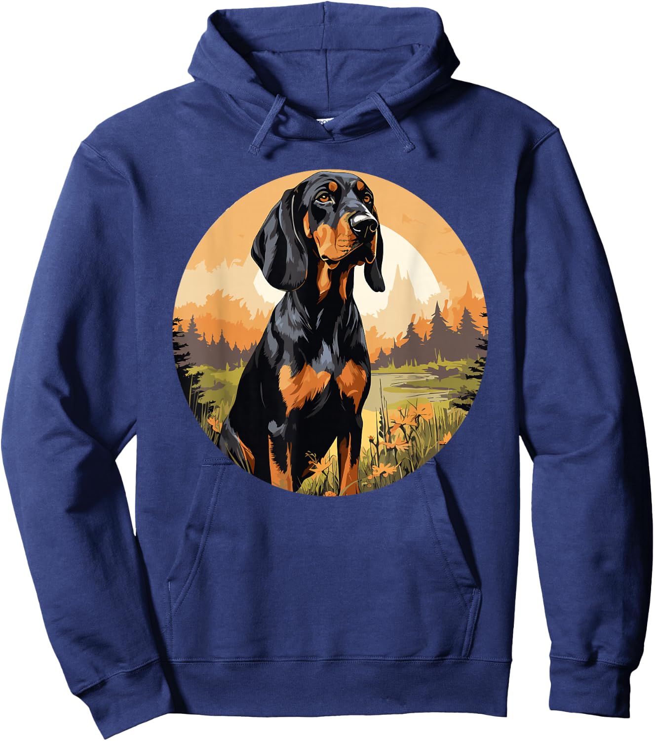 Black and Tan Coonhound Dog Black and Tan Coonhound Hoodie - Hoodie | Navy
