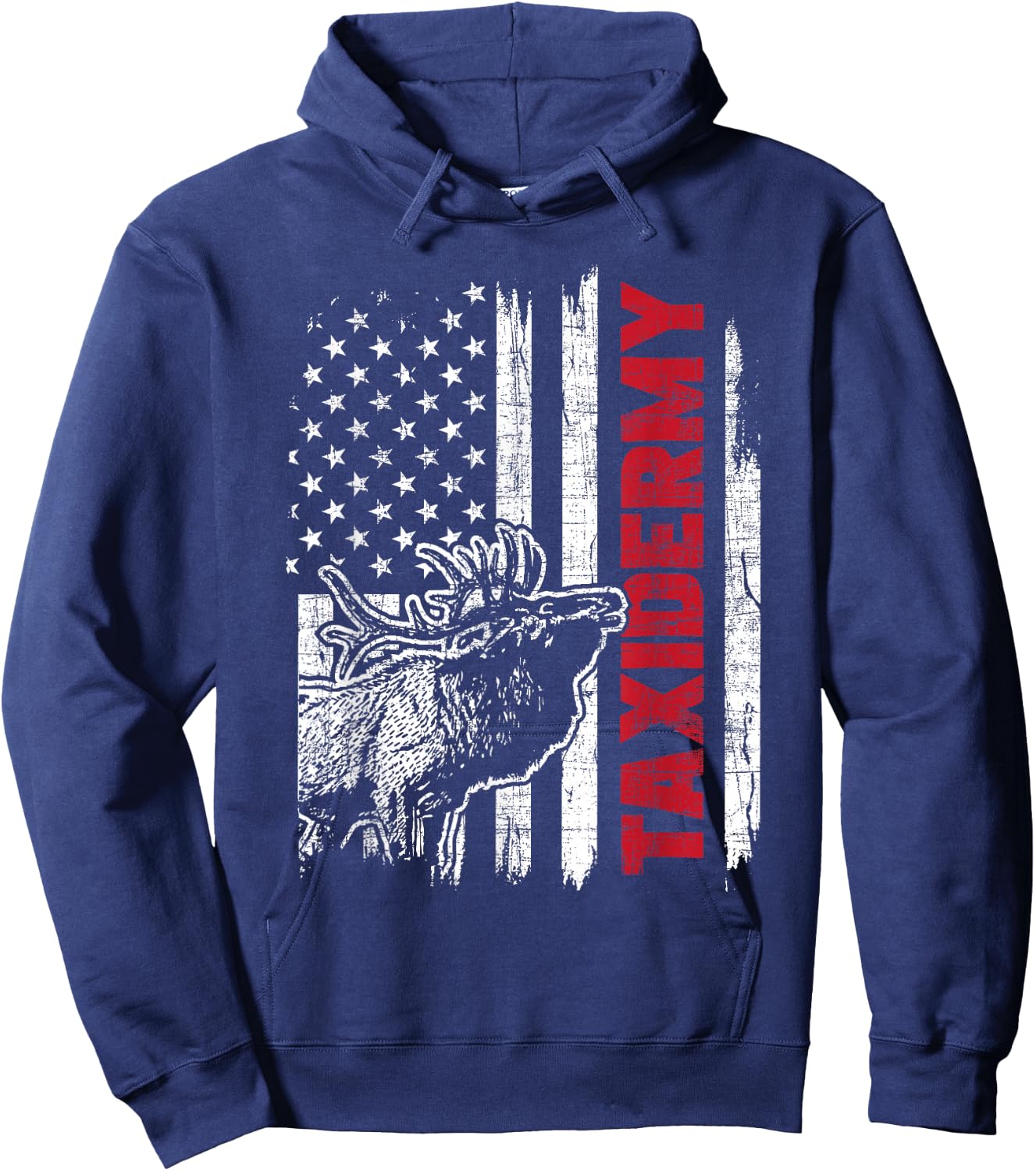 Taxidermy - USA Flag Taxidermist Deer Stuffing Animal Lover Hoodie - Hoodie | Navy