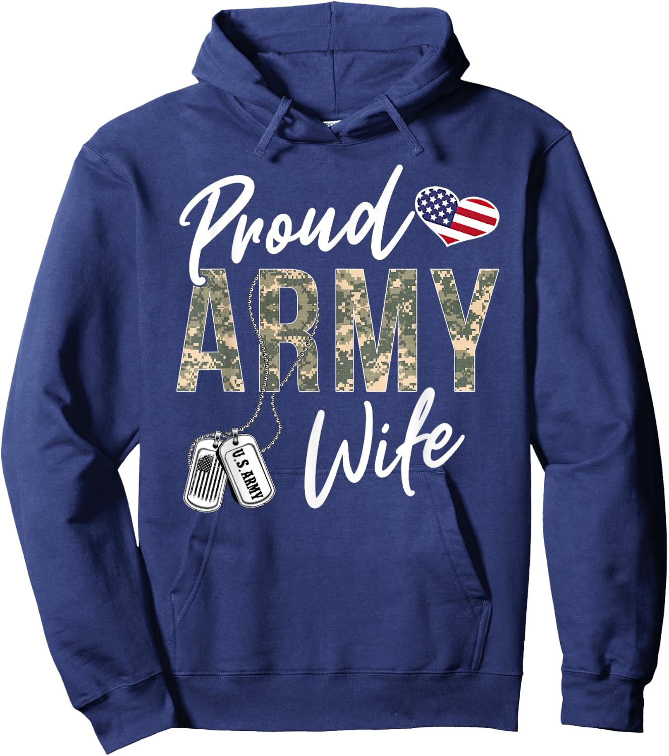 Proud Army Wife Army Graduation Wife US Army Wife Gifts Hoodie - Hoodie | Navy