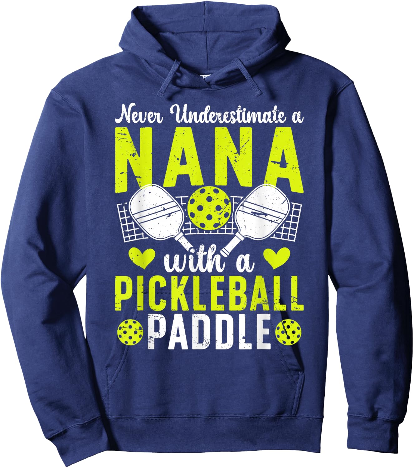 Pickleball Nana For Mother's Day Proud Pickleball Nana Grandma - Black, Women's Small Hoodie - Hoodie | Navy