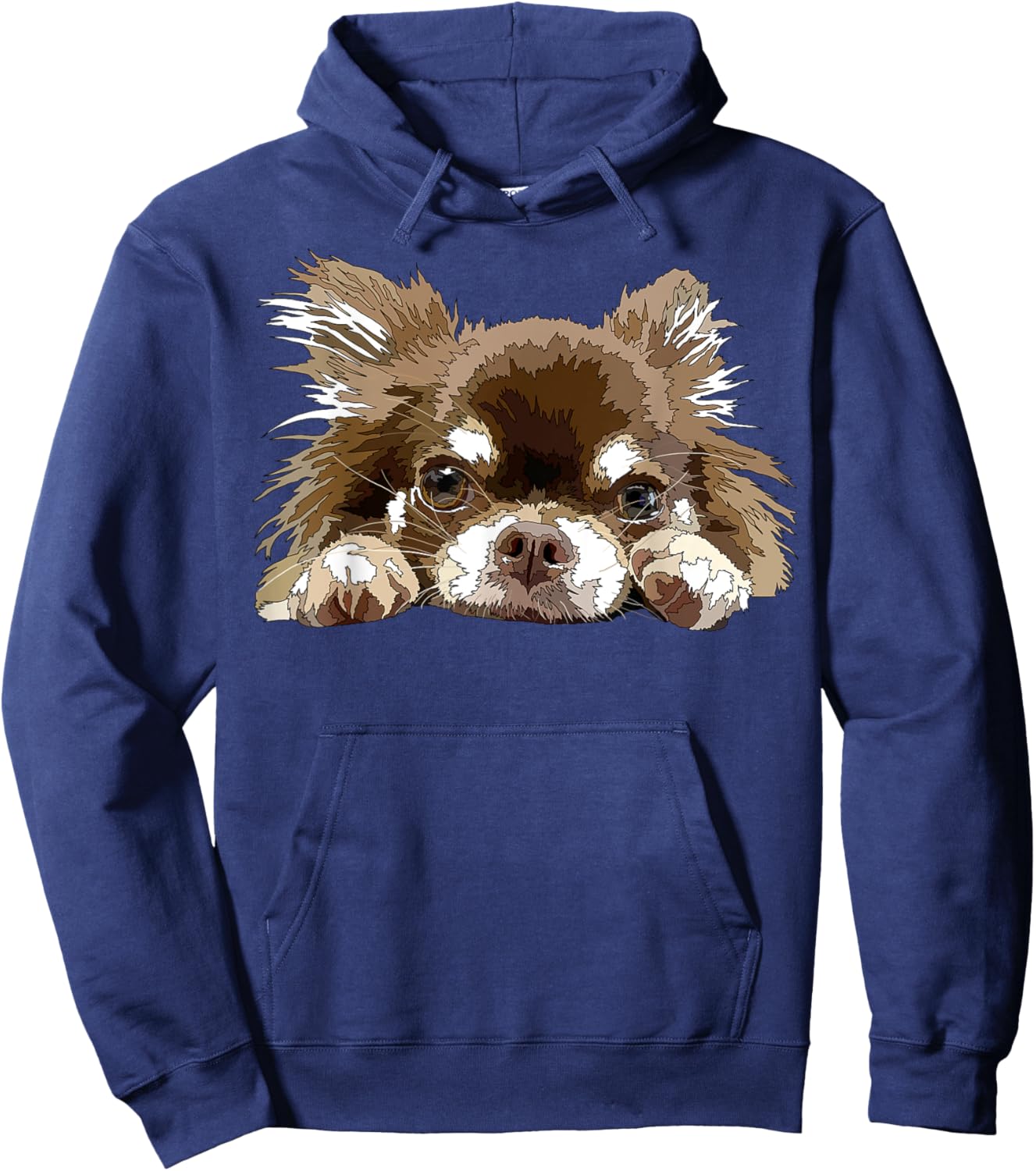 Chihuahua Long Haired Chihuahua Long Hair Chiwawa Dog Lover Men Women Kids Hoodie - Hoodie | Navy