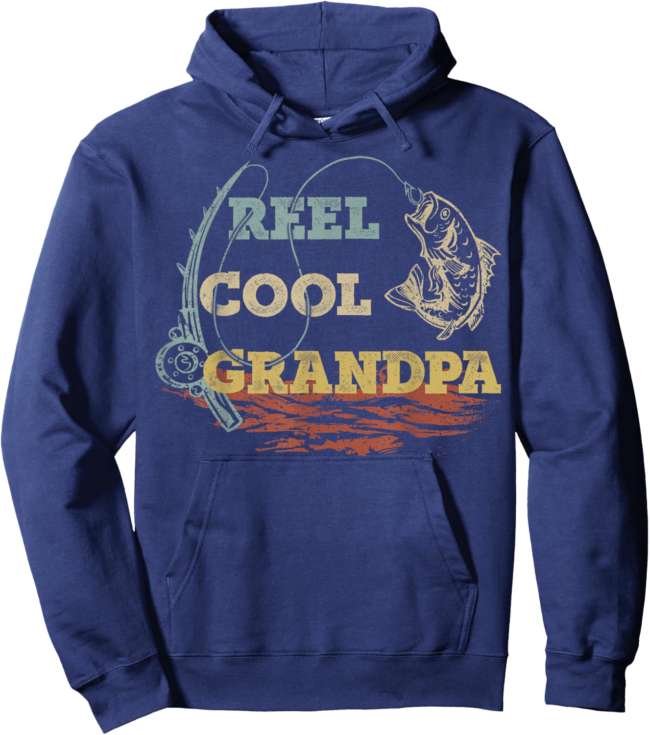 Vintage Reel Cool Grandpa Fisherman Family Fishing Lover Hoodie - Hoodie | Navy
