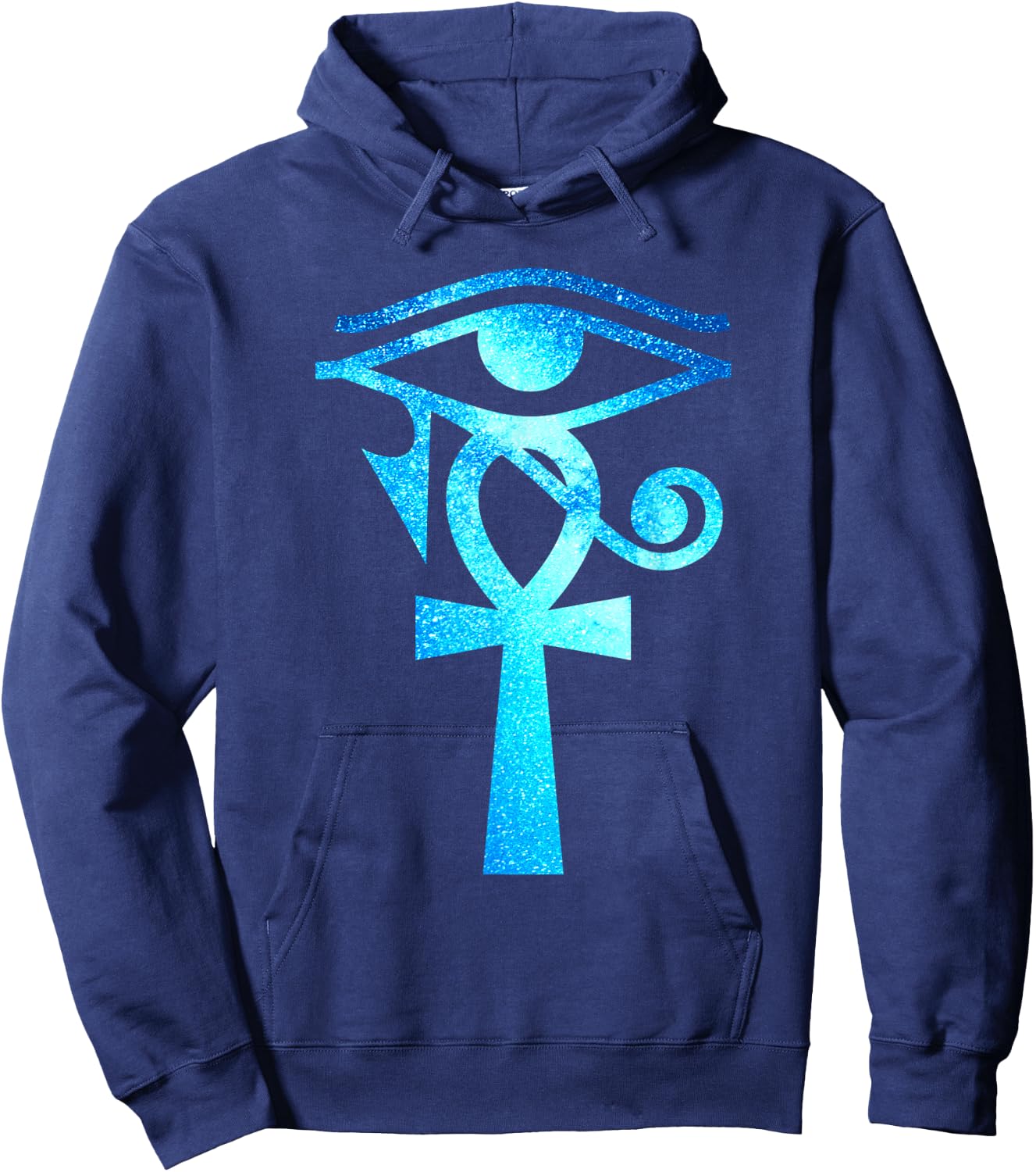 Ankh Eye of Horus Ancient Egyptian Symbol Galaxy Crux Ansata Hoodie - Hoodie | Navy