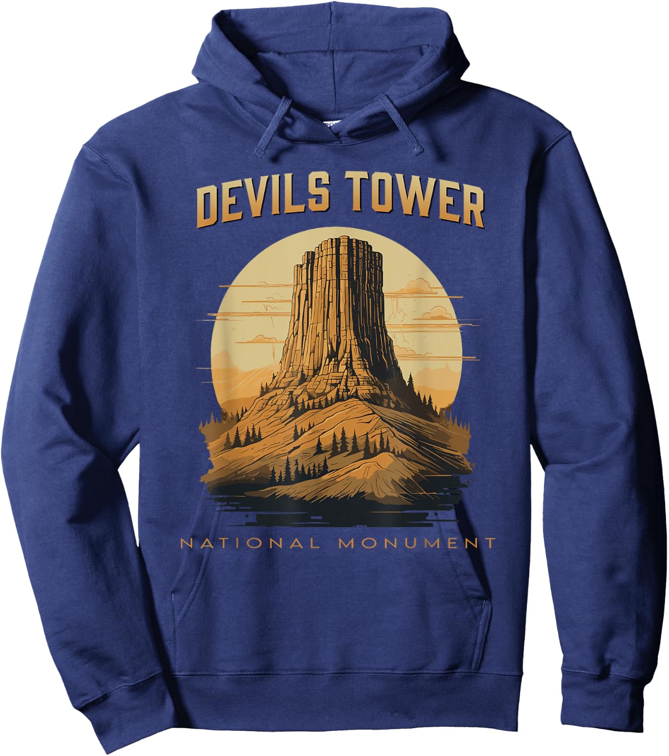 Devils Tower National Monument Wyoming Hoodie - Hoodie | Navy
