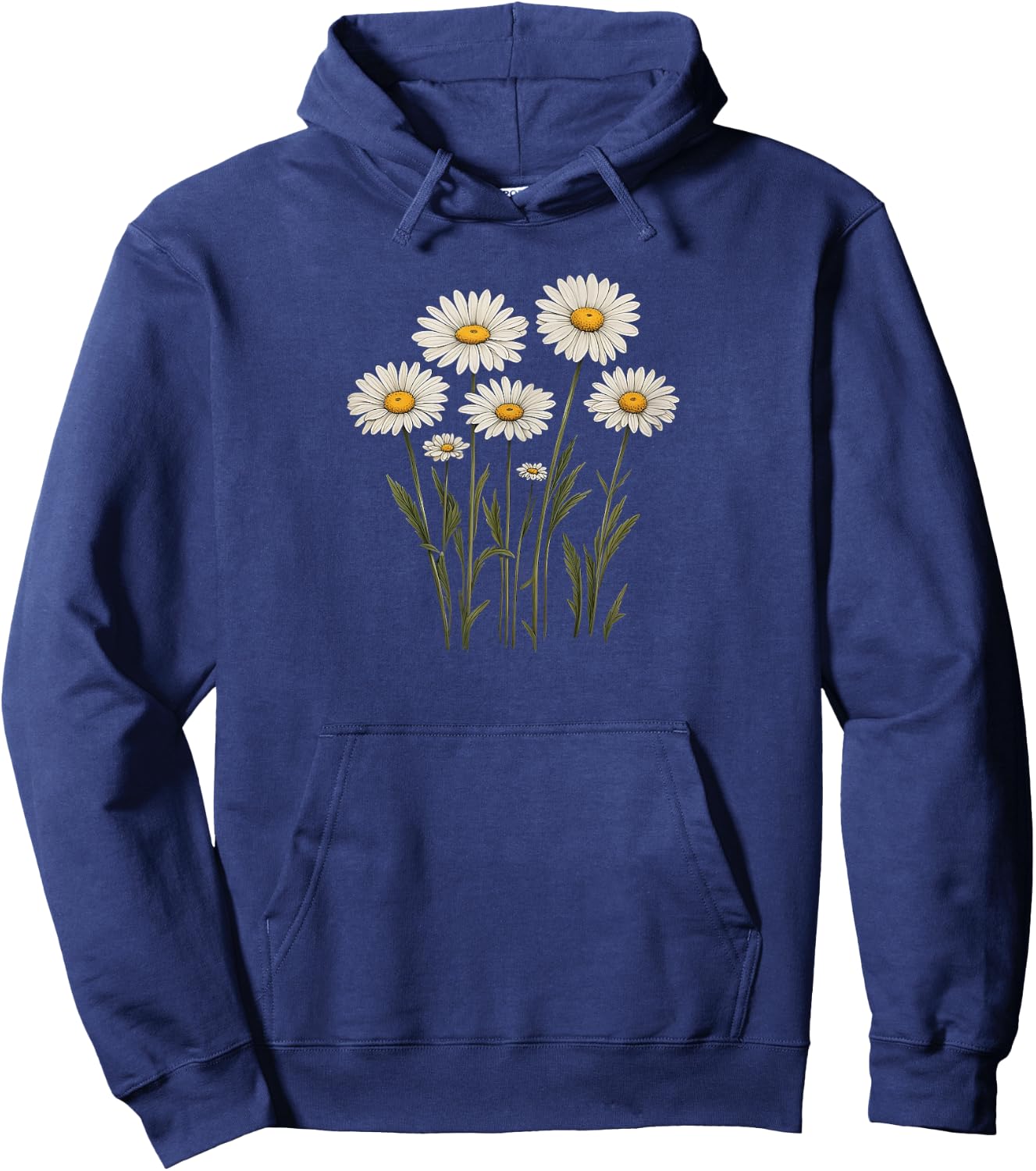 Daisy, Flowers, Colors, Summer, Floral, Minimal, Fashion Hoodie - Hoodie | Navy