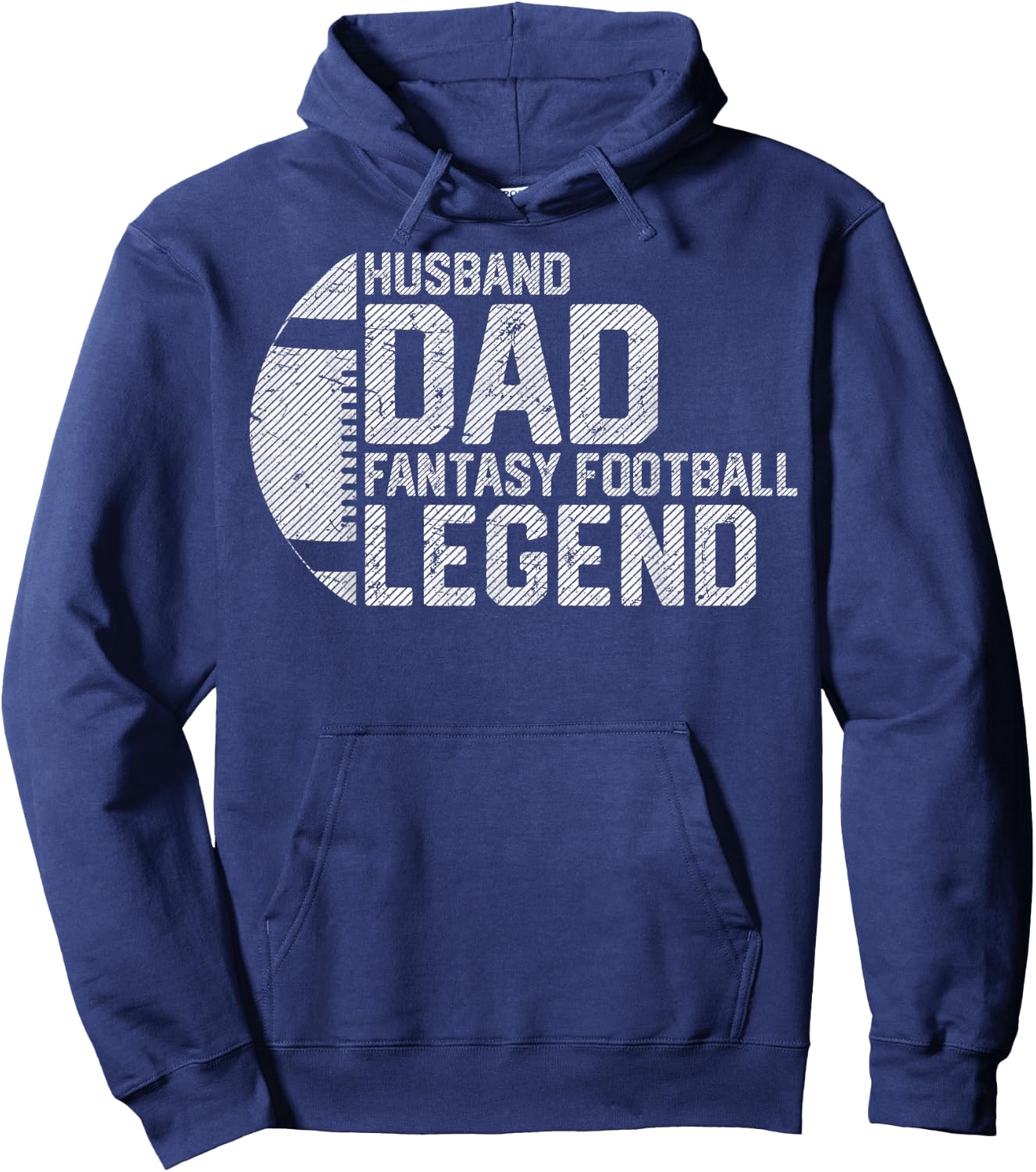 Men Husband Dad Fantasy Football Legend Retro Daddy Sports Hoodie - Hoodie | Navy