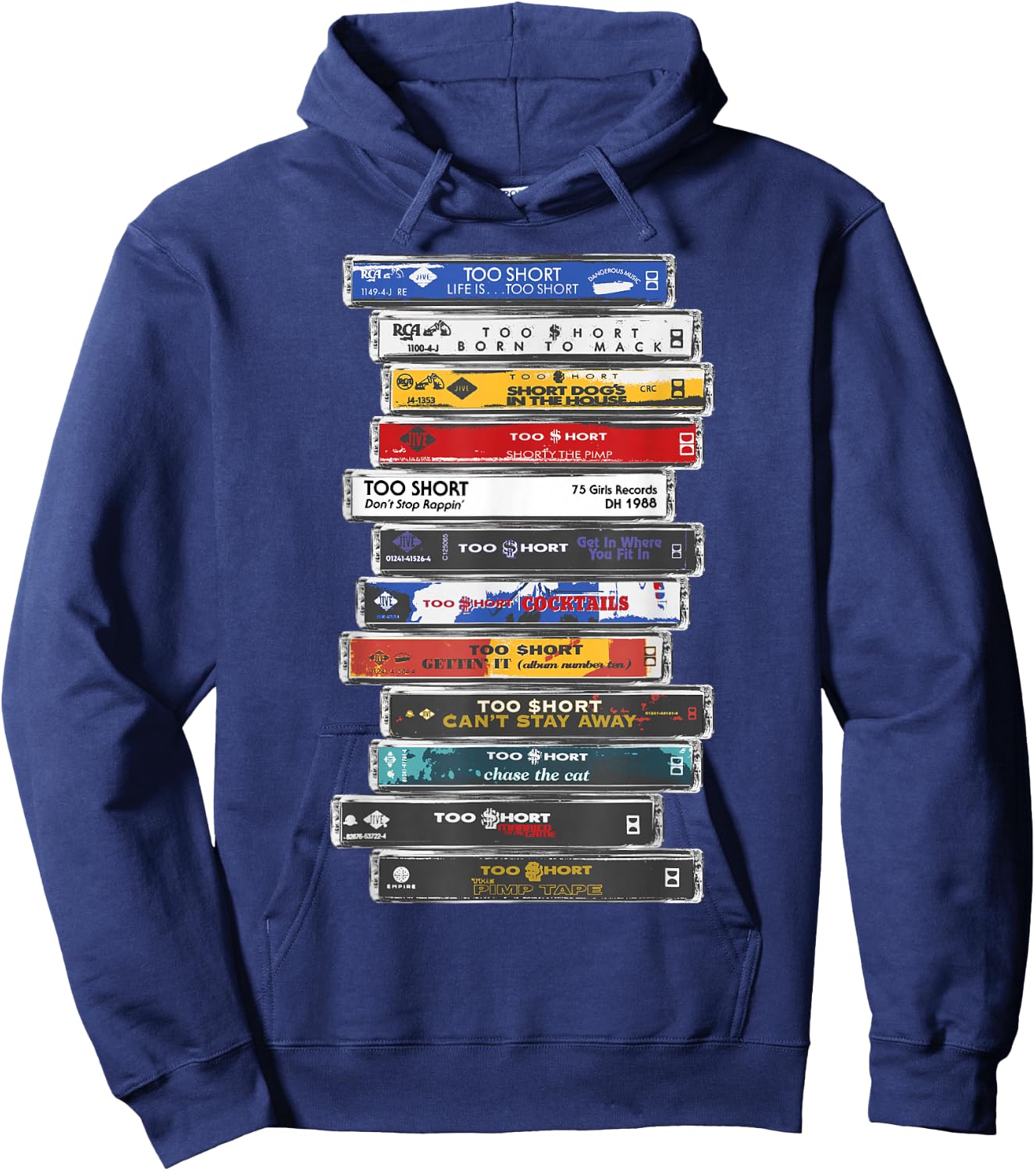Too Short - Cassette Stack Hoodie - Hoodie | Navy