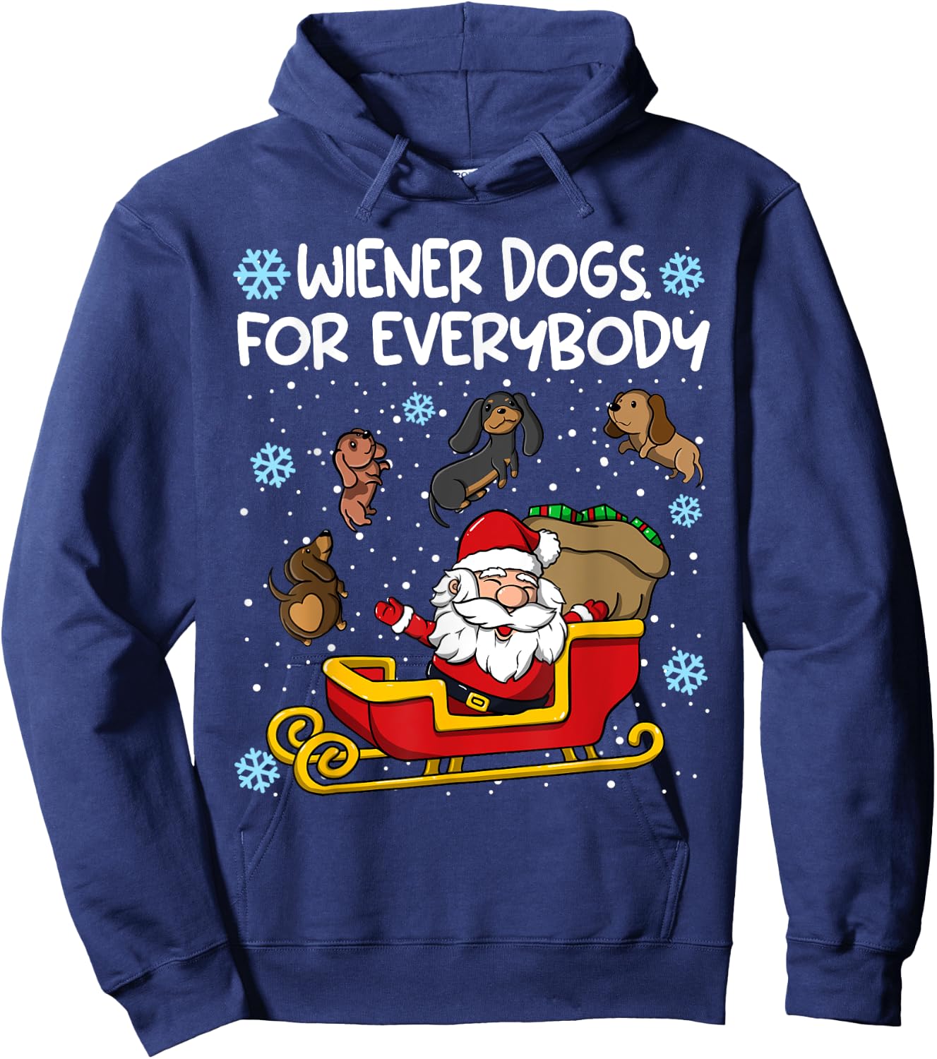 Wiener Dogs for Everybody Santa Funny Christmas Dachshund Hoodie - Hoodie | Navy