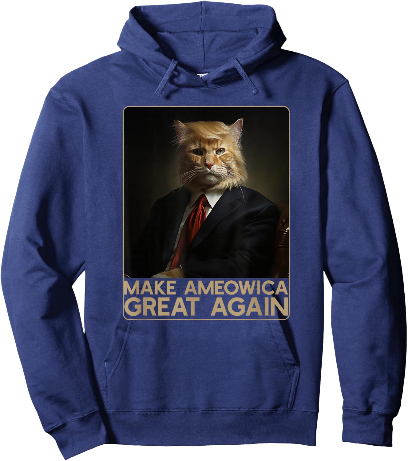 Make Ameowica Great Again | Funny Donald Trump Cat Meme Hoodie - Hoodie | Navy