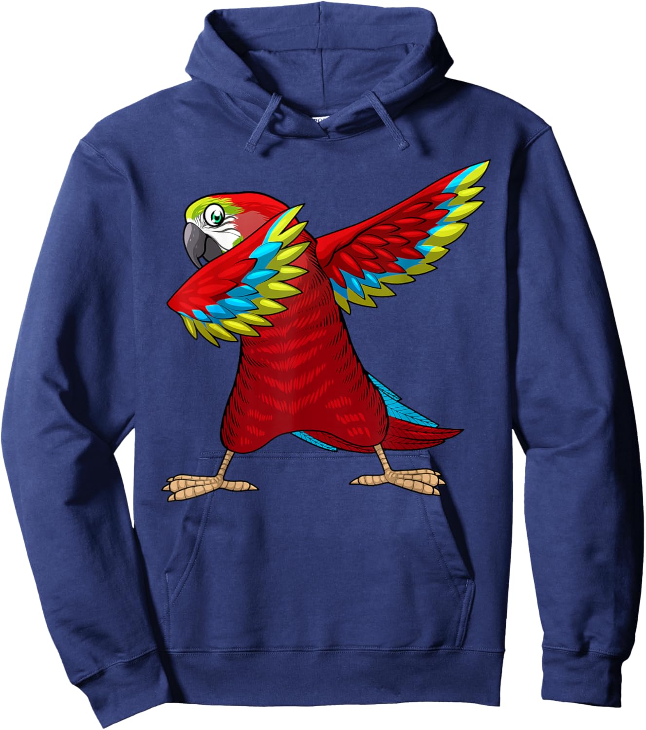 Funny Parrot Gift Parrot Lover Accessories & Stuff -Youth Black Cotton Blend Small Dabbing Parrot Tropical Hoodie - Hoodie | Navy