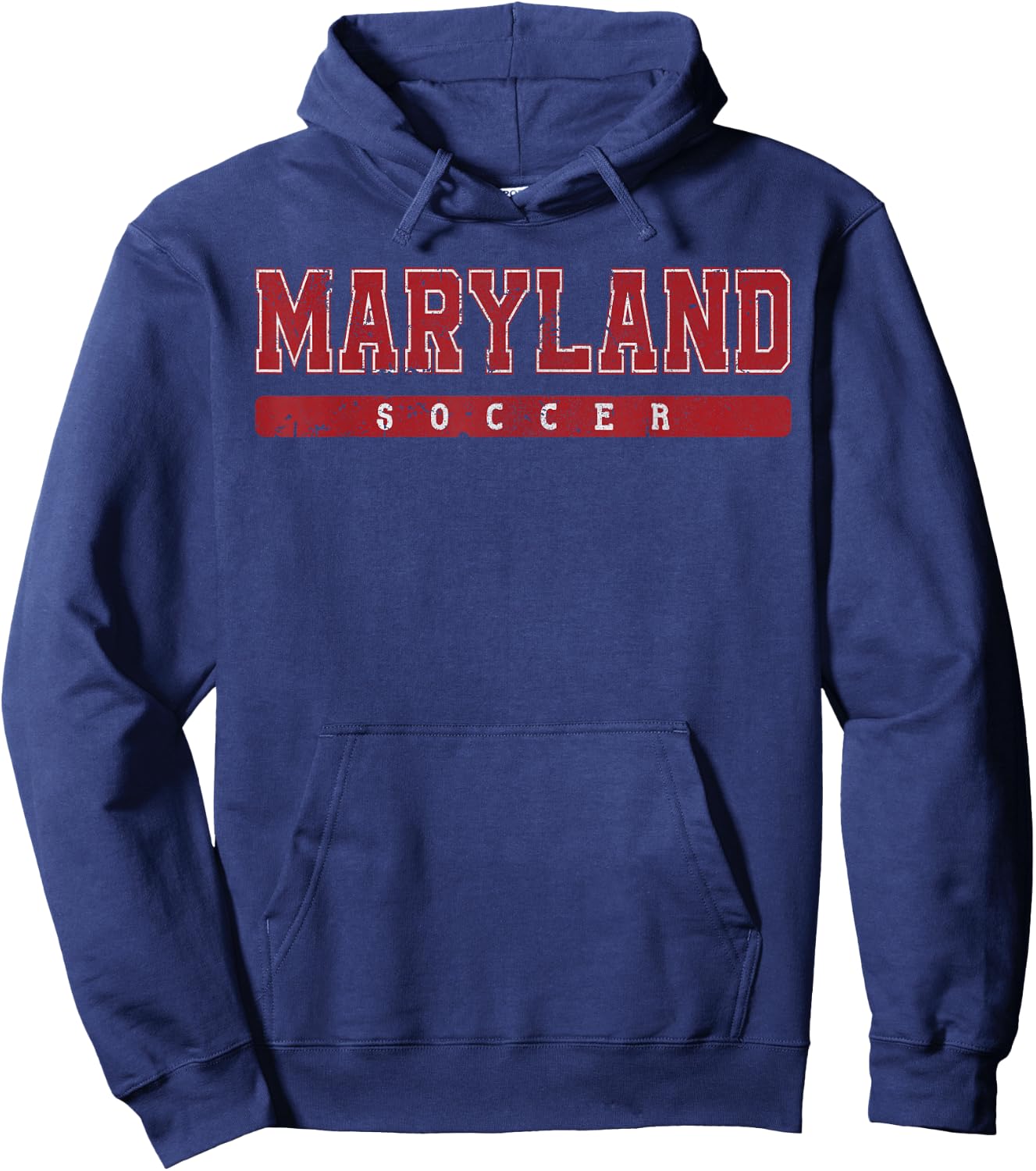 Maryland Soccer Red Vintage Text Hoodie - Hoodie | Navy