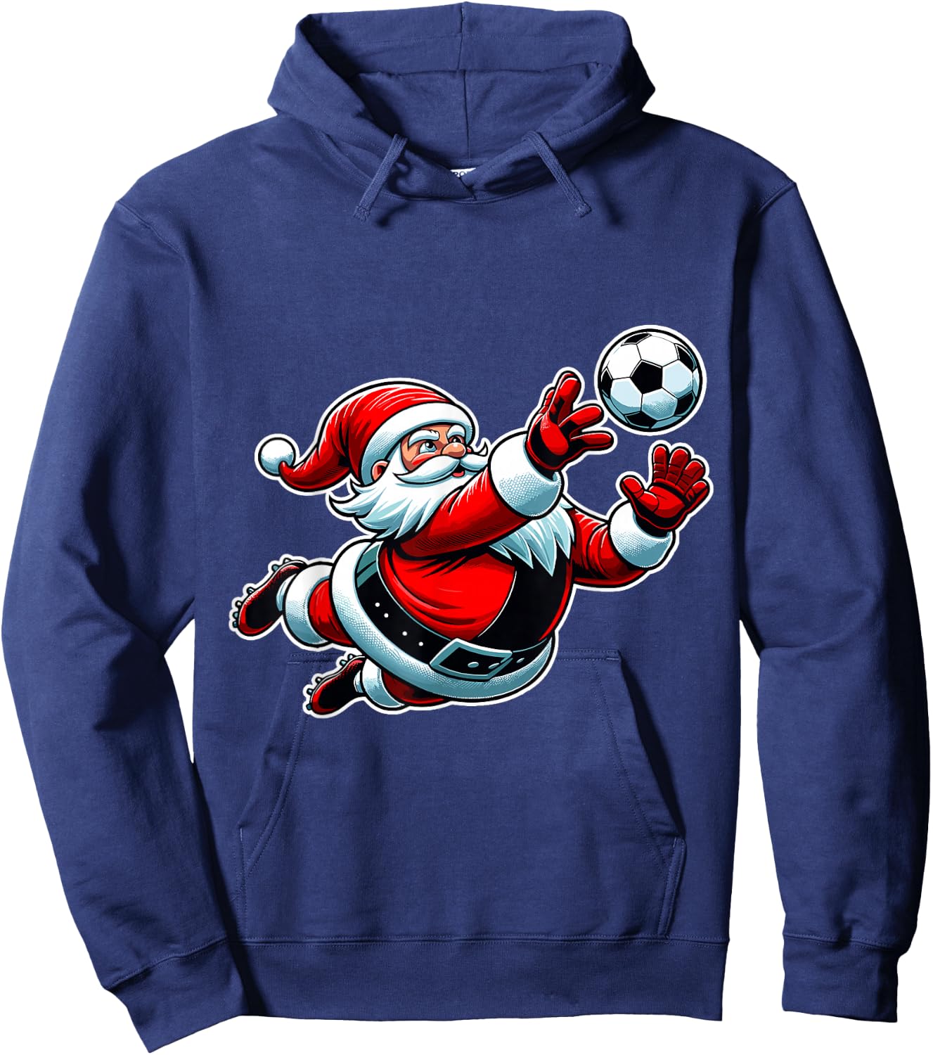 Soccer Santa Christmas Xmas Kids Boys Goalkeeper Ball goalie Hoodie - Hoodie | Navy