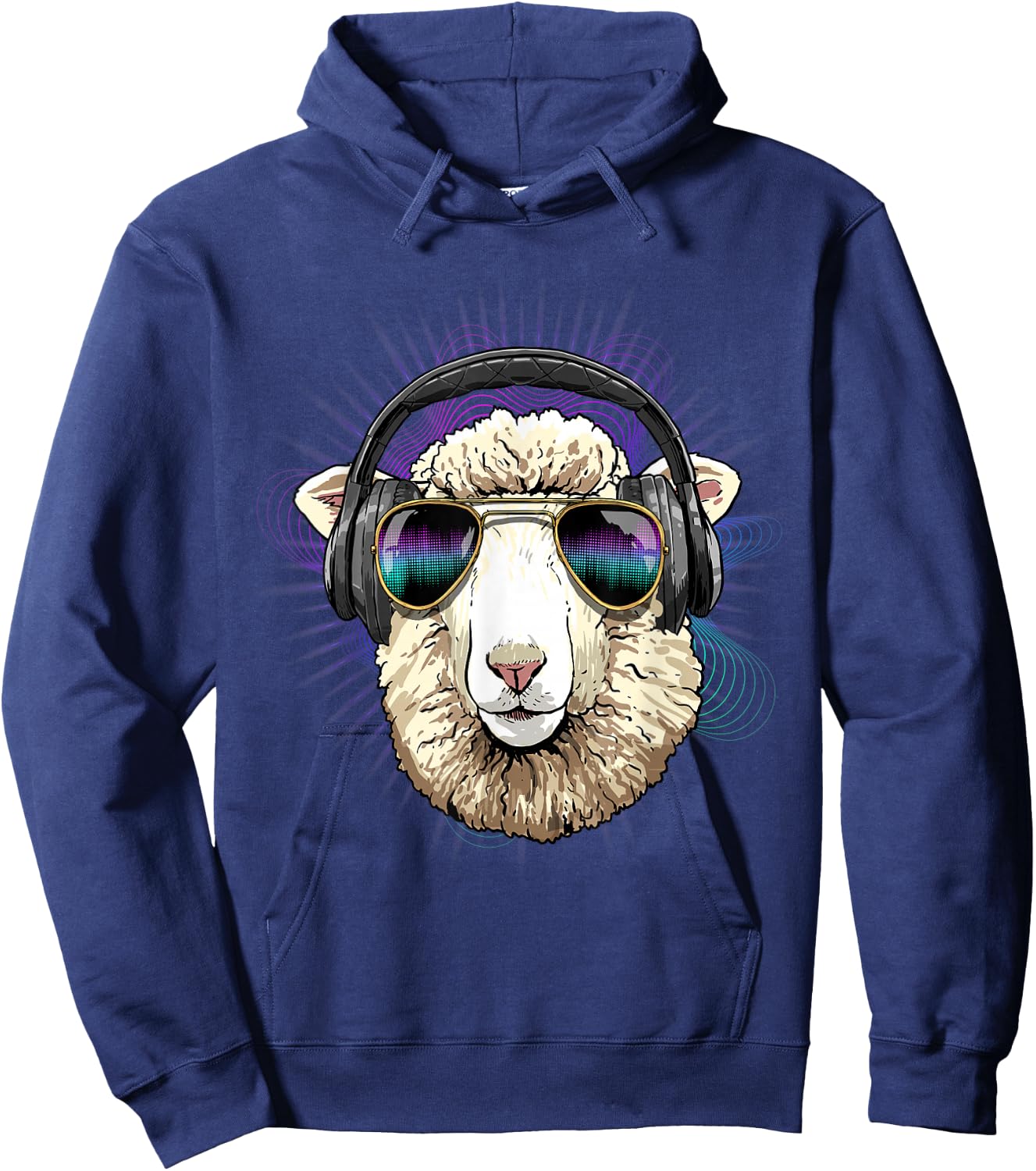 EDM House Music DJ Sheep Lamb Music Lover Music Artist Farm Hoodie - Hoodie | Navy