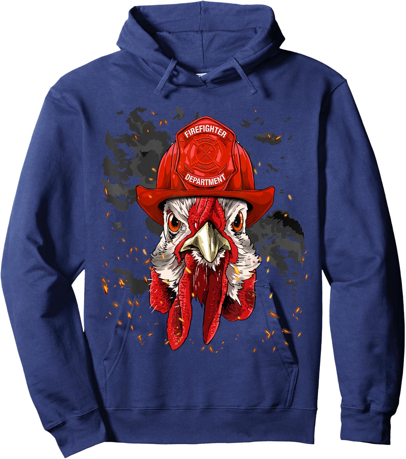 Firefighter Chicken Fire Department Fireman Chicken Lover Hoodie - Hoodie | Navy