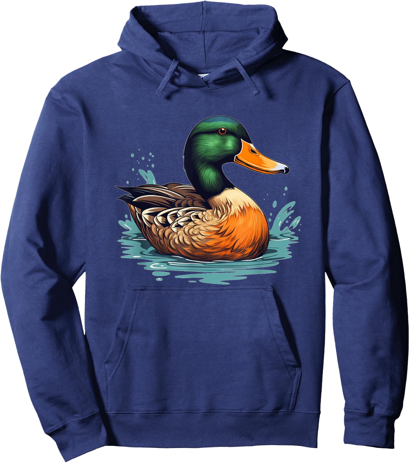 Funny swimming wild Duck for Mallard Bird Lovers Hoodie - Hoodie | Navy