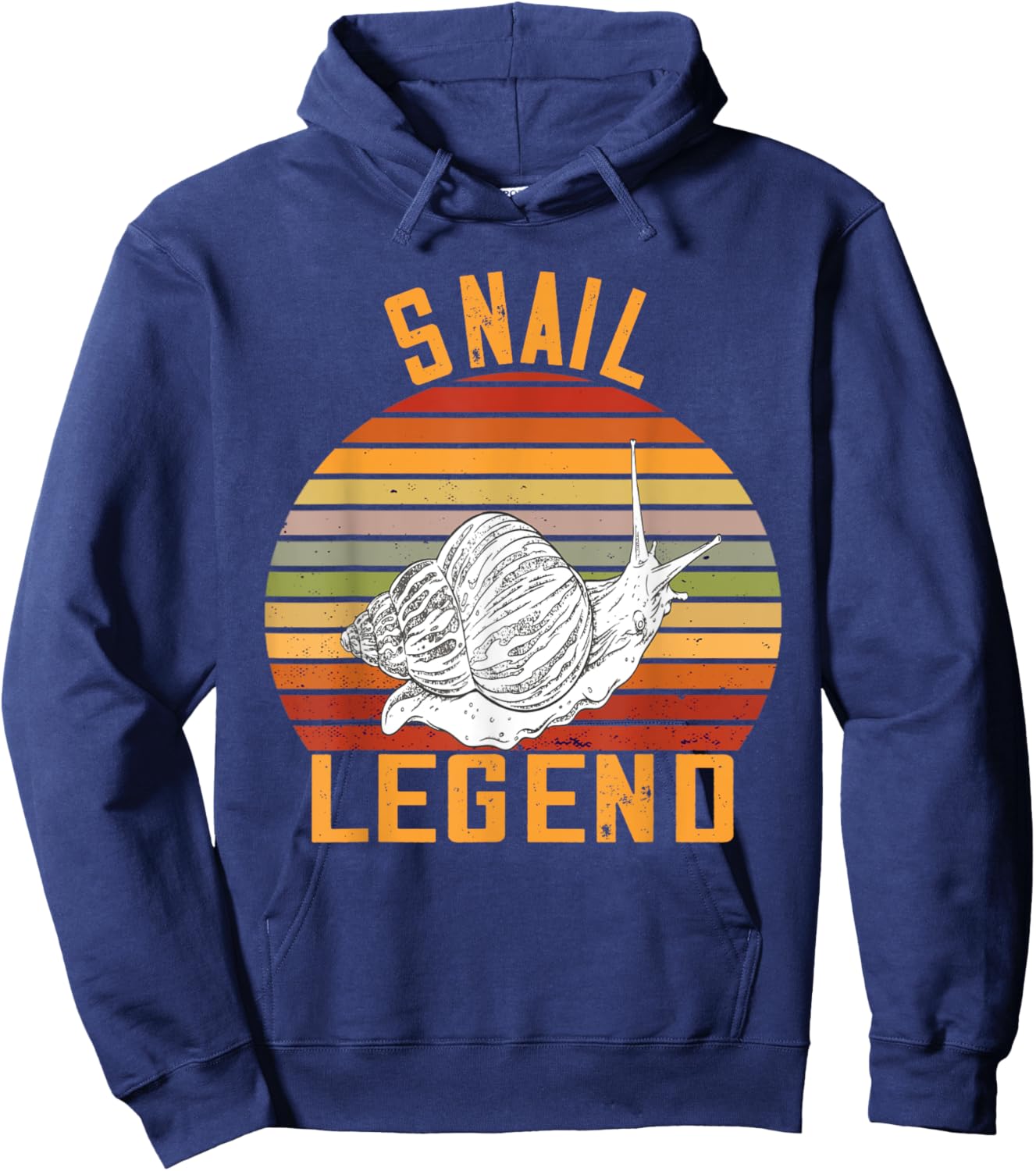 Retro Snail Legend Snails Lover Mollusk Snail Shell Hoodie - Hoodie | Navy