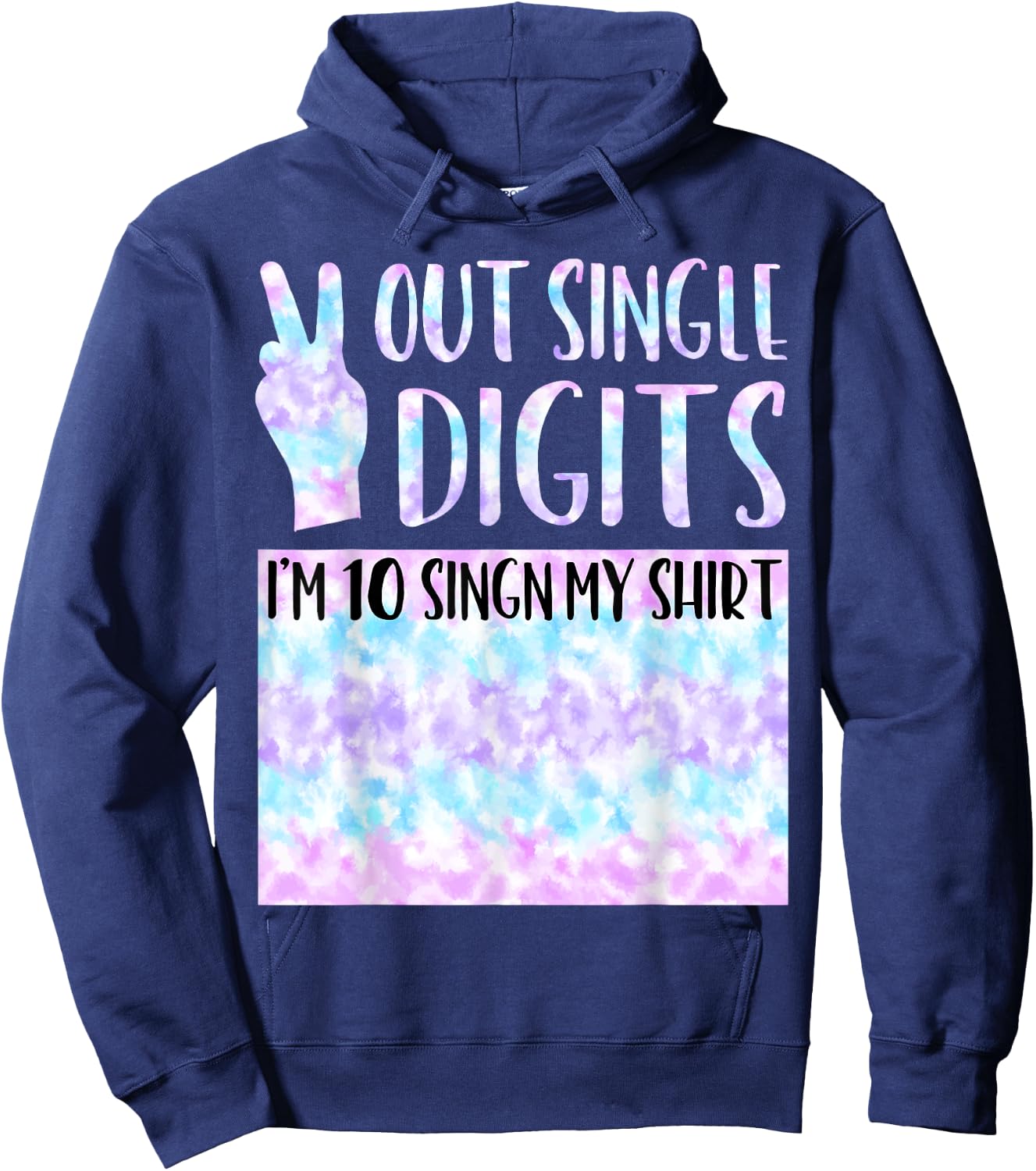 Peace Out Single Digits Party Decor Graphic Hoodie - Hoodie | Navy