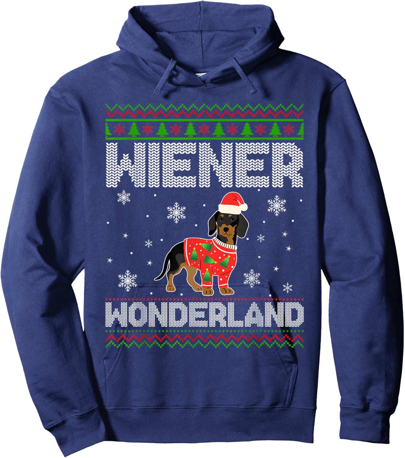 Weenie Wiener Dog Doxie Design Dackel Christmas Dachshund Hoodie - Hoodie | Navy