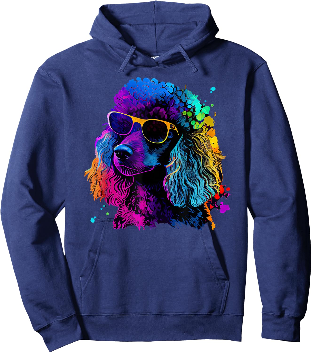 Poodle Pop Art Colorful Design Poodle Lovers Hoodie - Hoodie | Navy