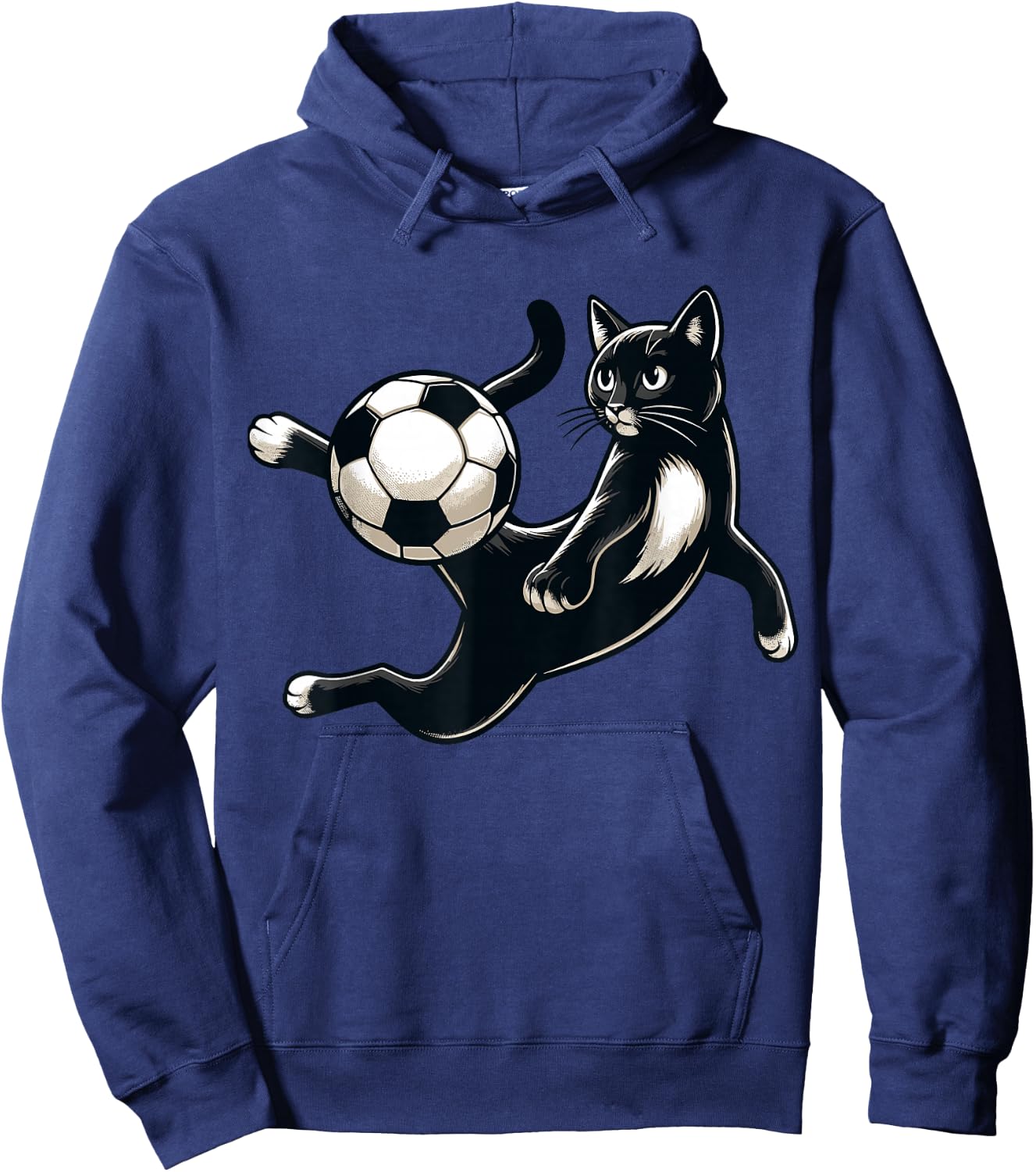 Black Cat Bicycle Kick - Soccer Fans Women Men Kids Hoodie - Hoodie | Navy