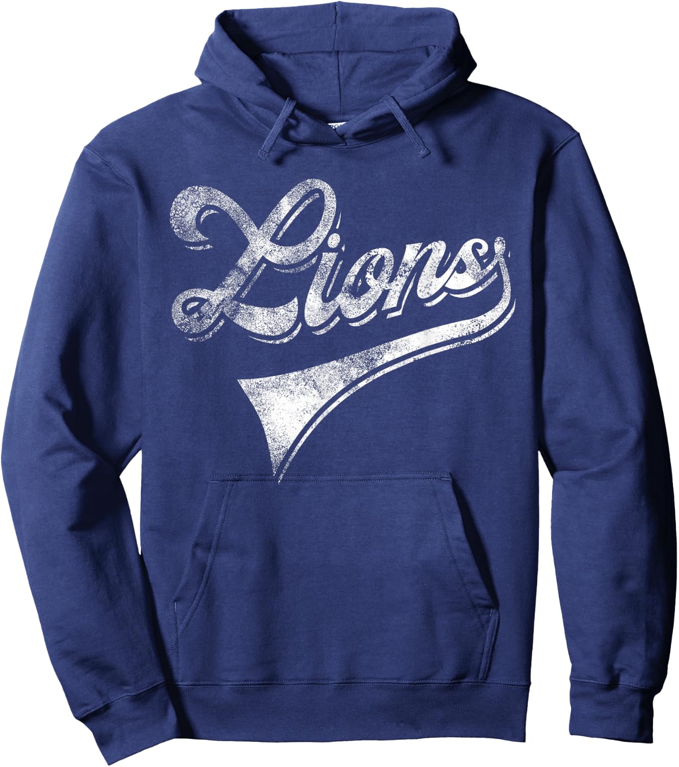 Lions School Sports Fan Team Spirit Mascot Vintage Hoodie - Hoodie | Navy