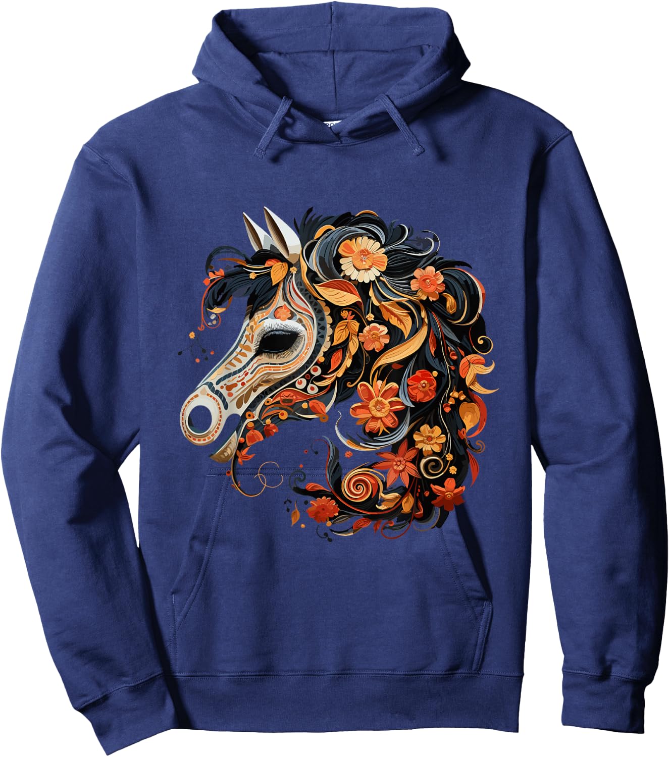 Dia De Los Muertos Day Of The Dead Halloween Horse Hoodie - Hoodie | Navy
