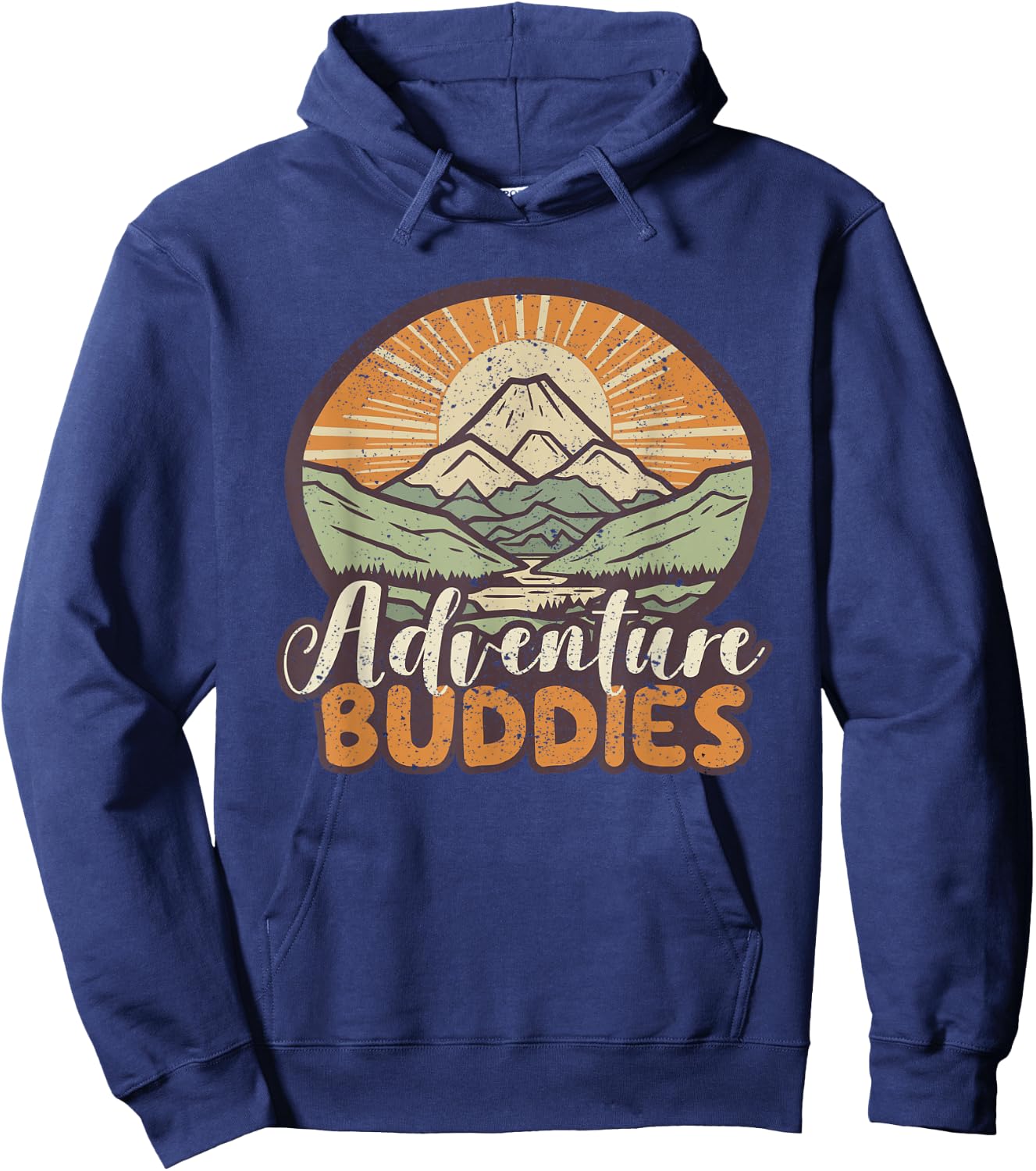 Adventure Buddies Couples Funny Hiking Adventure Mountains Hoodie - Hoodie | Navy