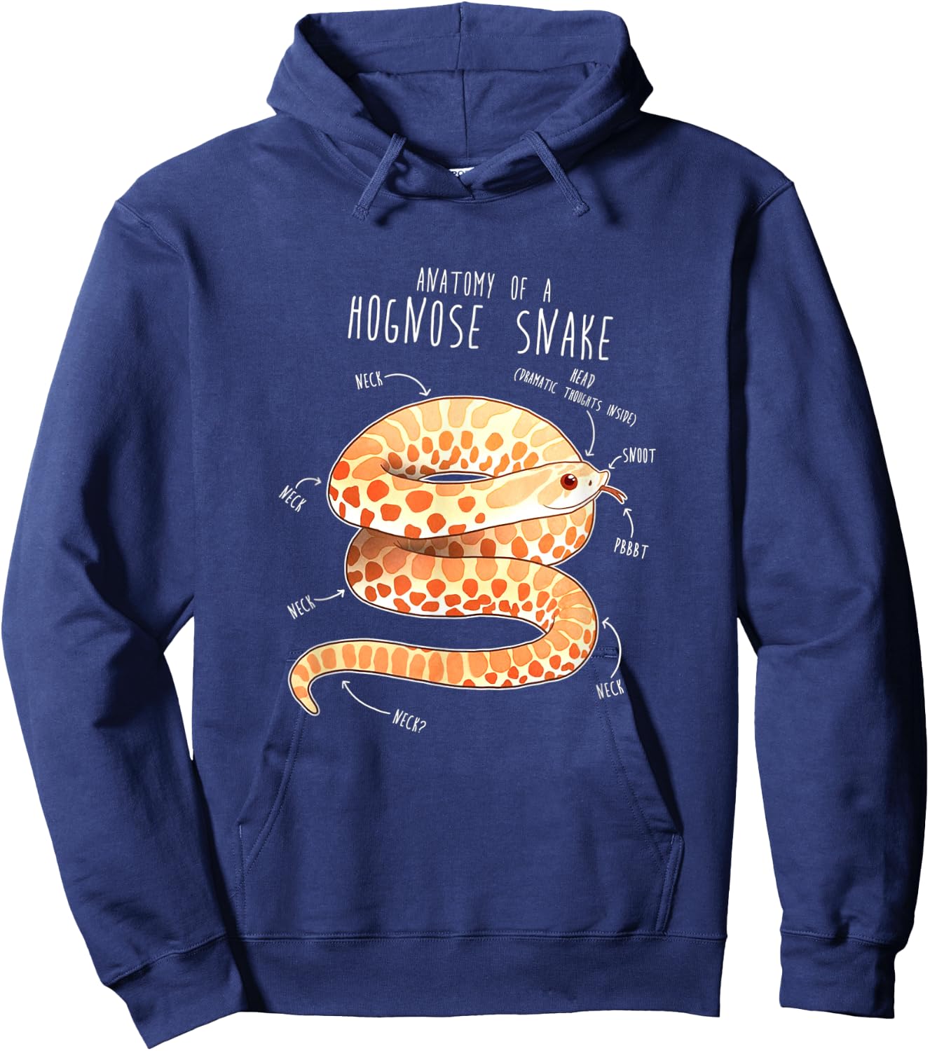 Anatomy of Albino Hognose Snake Hoodie - Hoodie | Navy